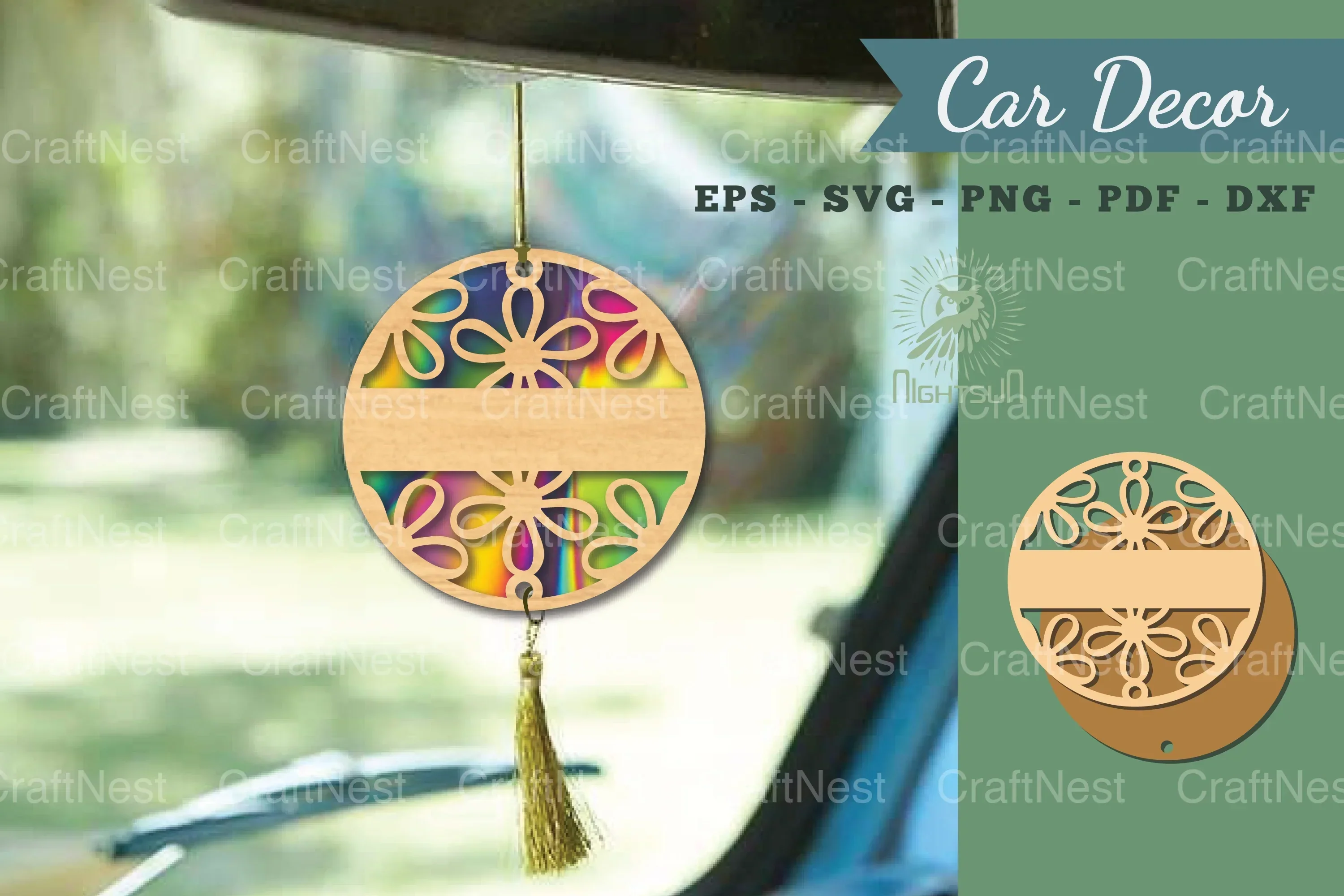 Flowers Lasercut Car Decoration SVG Bundle