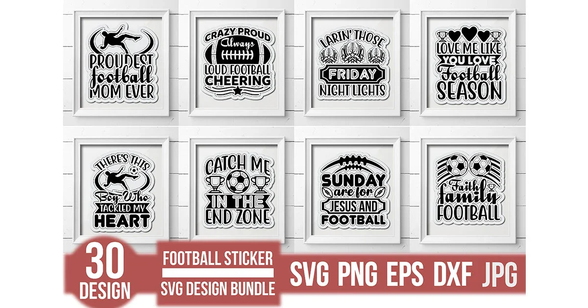 Football Sticker SVG Bundle - Image 2