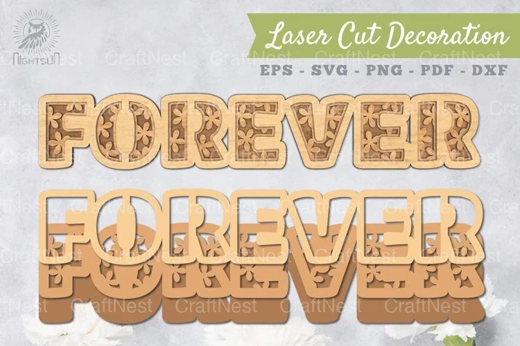 Forever 3D Lasercut Decoration Clipart Bundle