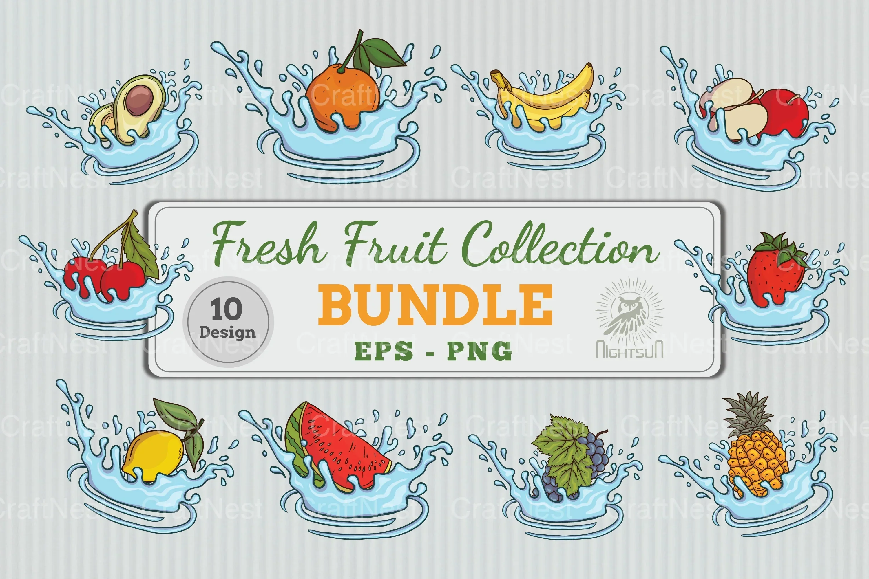 Fresh Fruit Collection Clipart Bundle