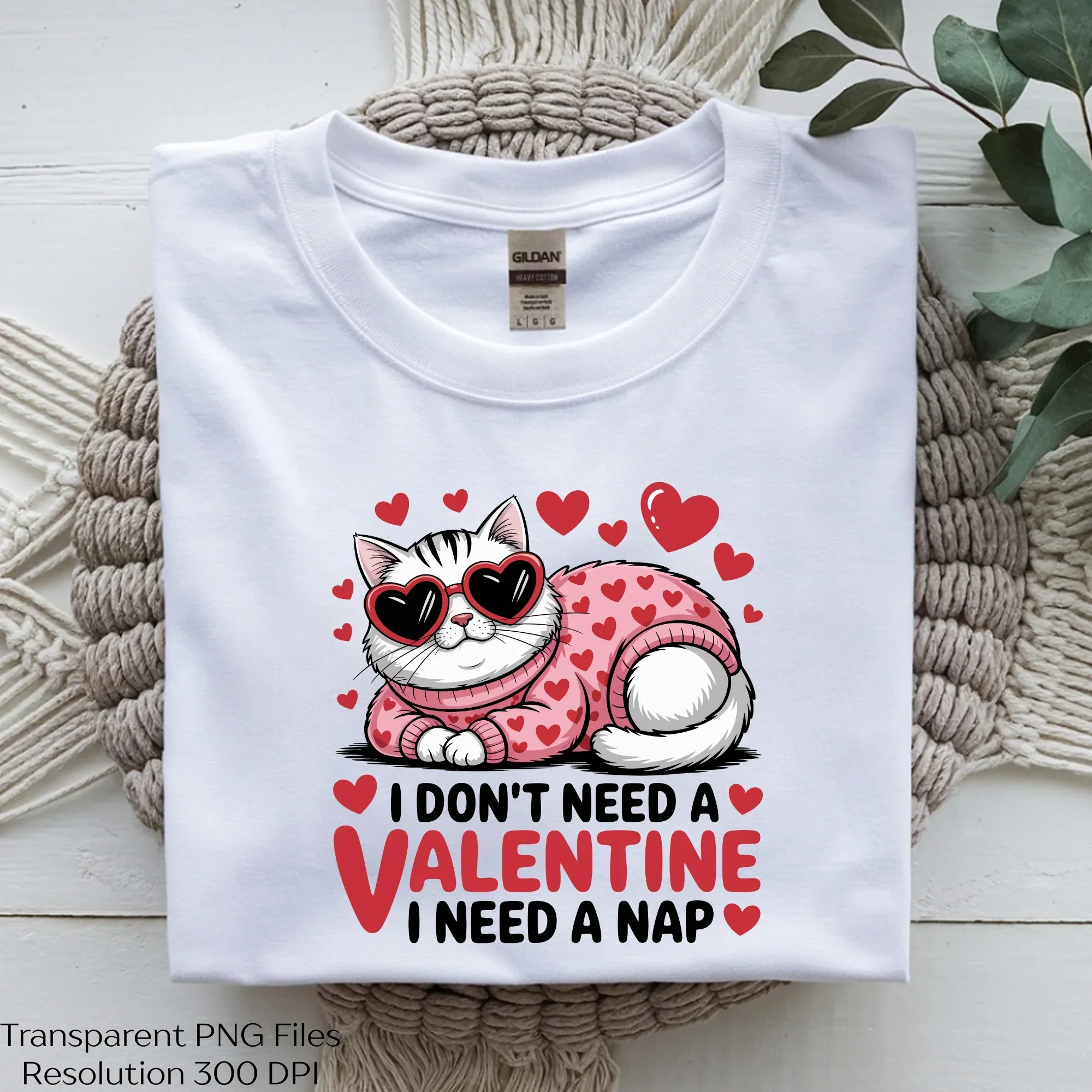 Funny Lazy Cat Anti-Valentine's Day SVG Bundle