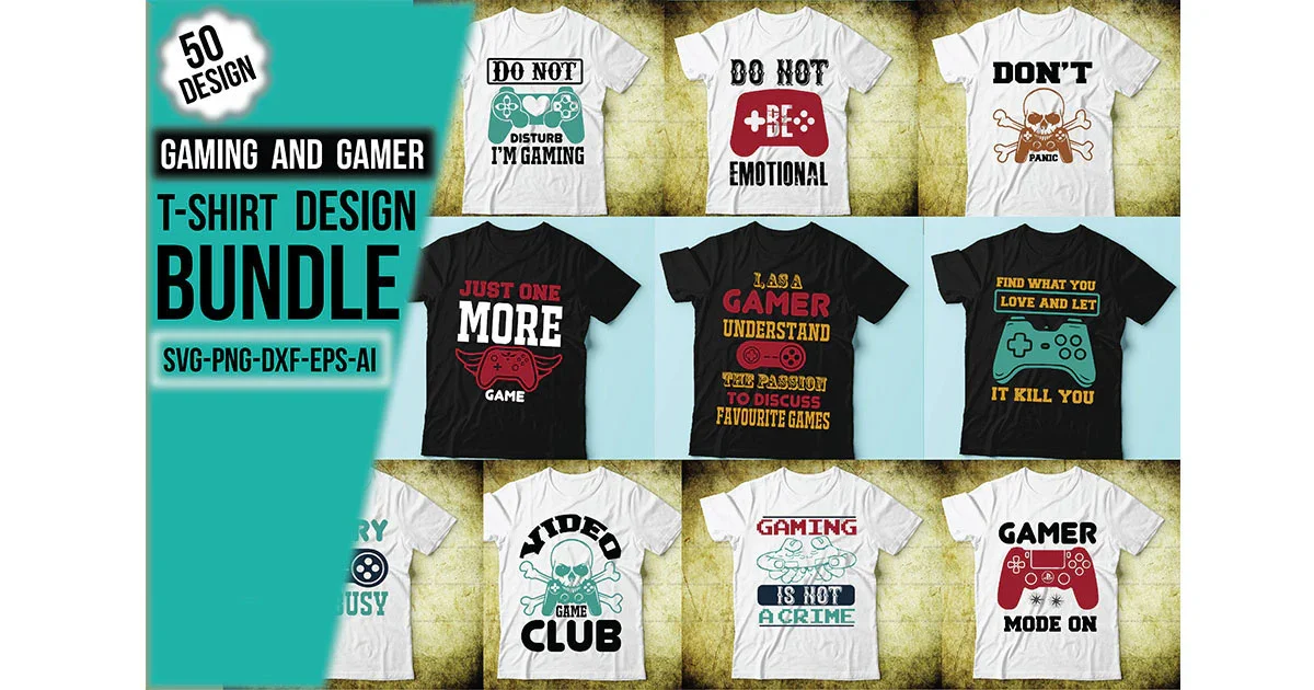 Gaming And Gamer T-Shirt Bundle