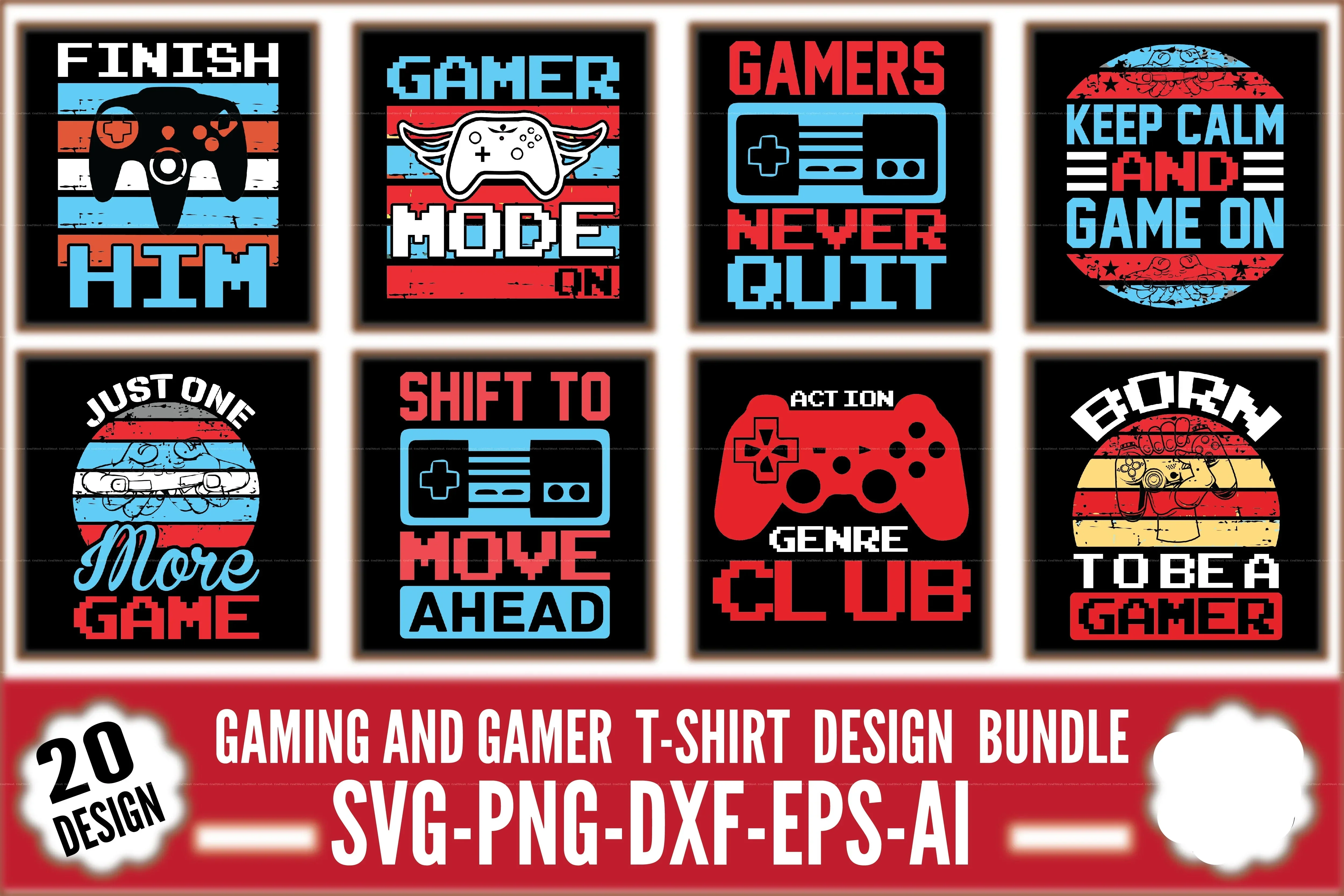 Gaming T-Shirt Design SVG Bundle