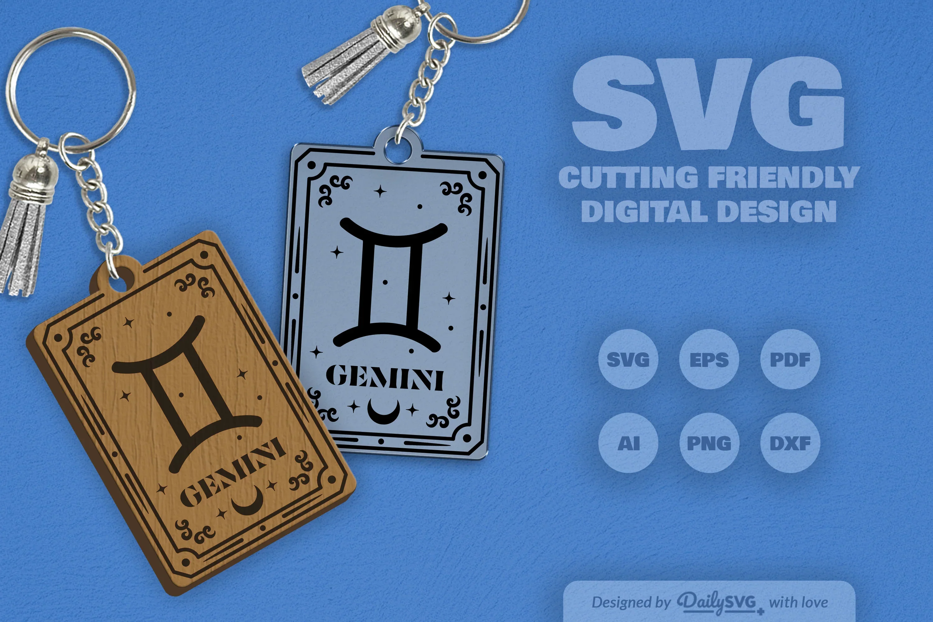 Gemini Zodiac SVG Card SVG Bundle - Image 2