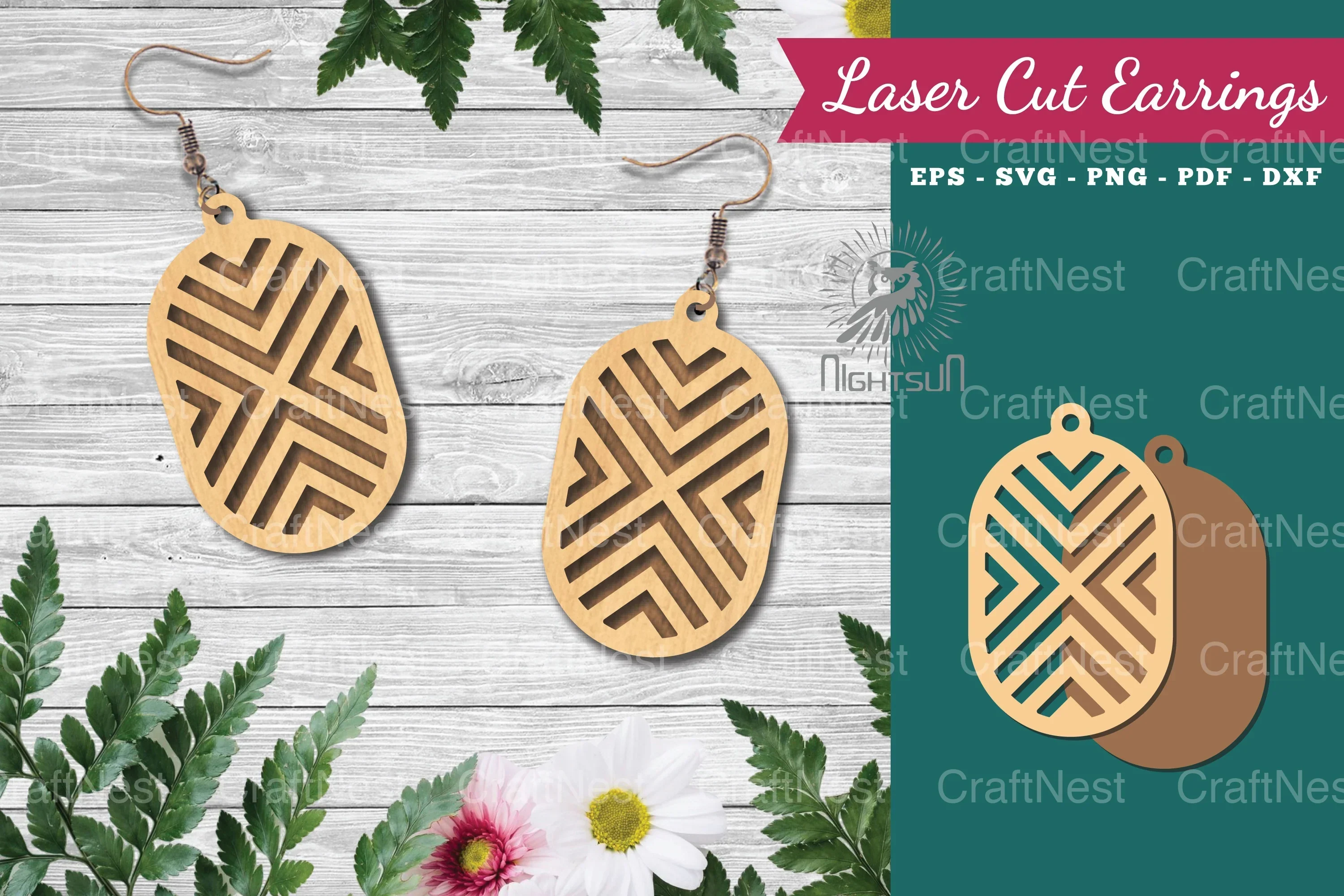 Geometric Laser Cut 14K Earrings Bundle