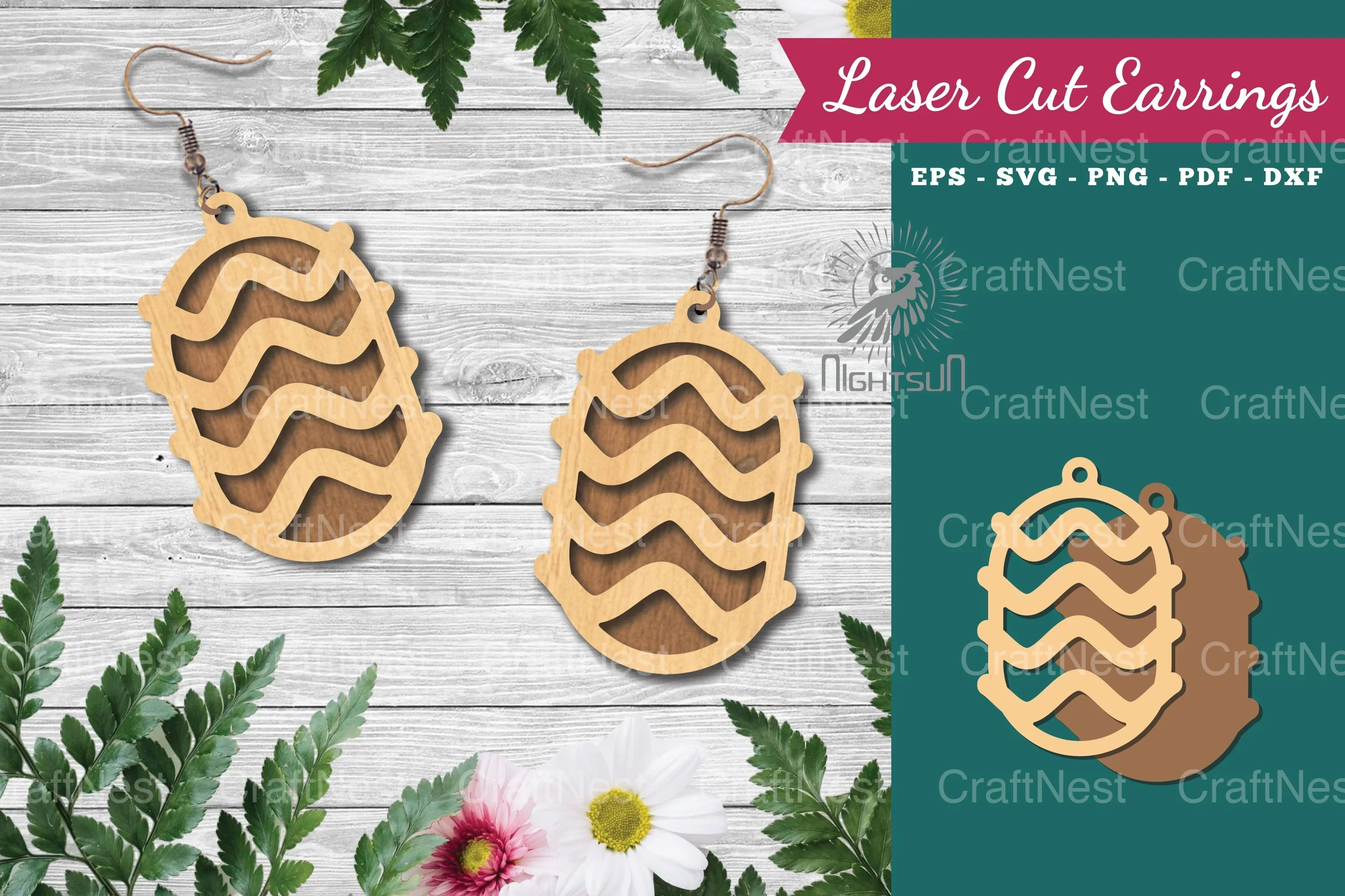 Geometric Laser Cut Earrings Design Bundle