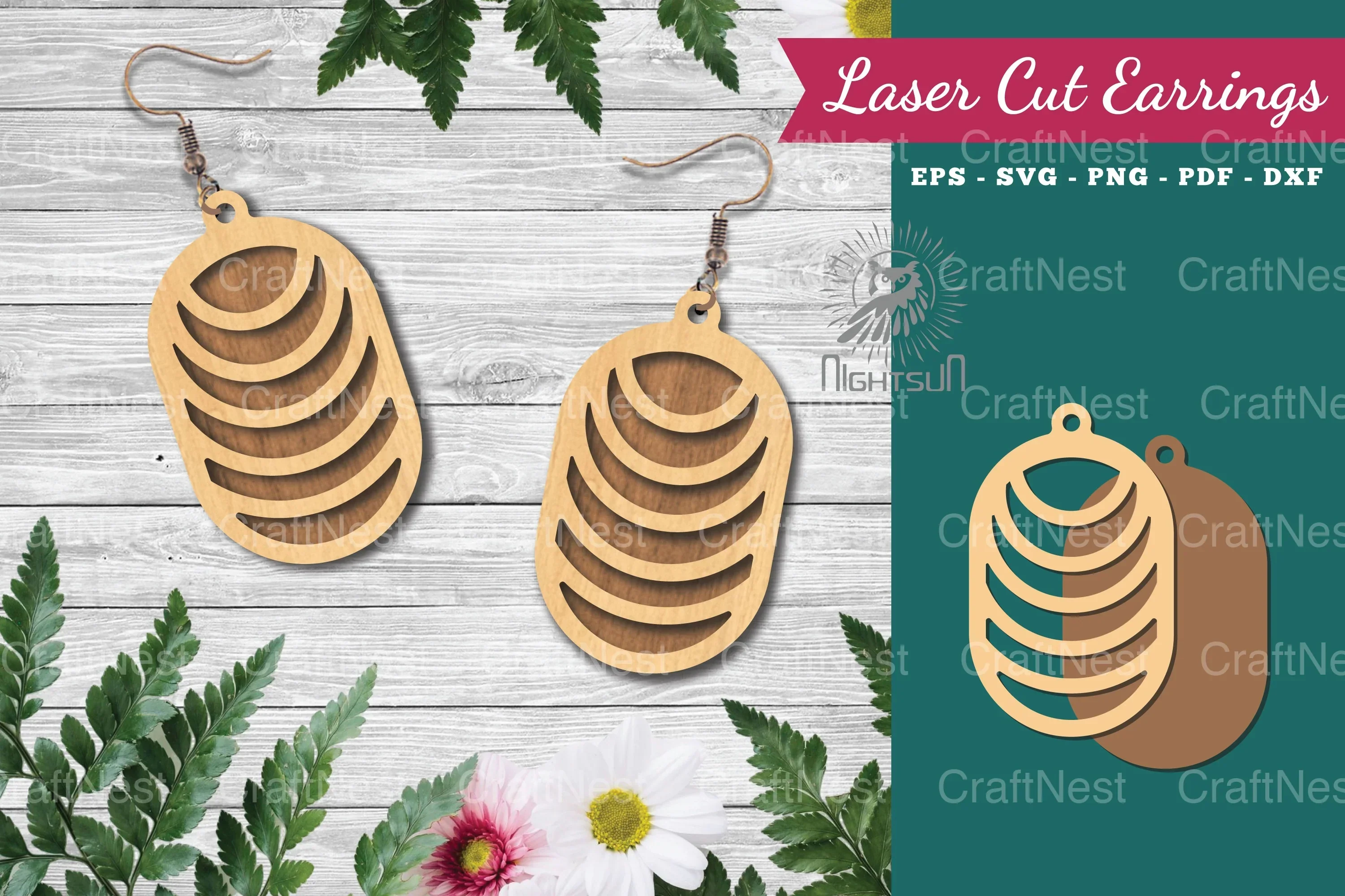 Geometric Laser Cut Earrings Design Bundle