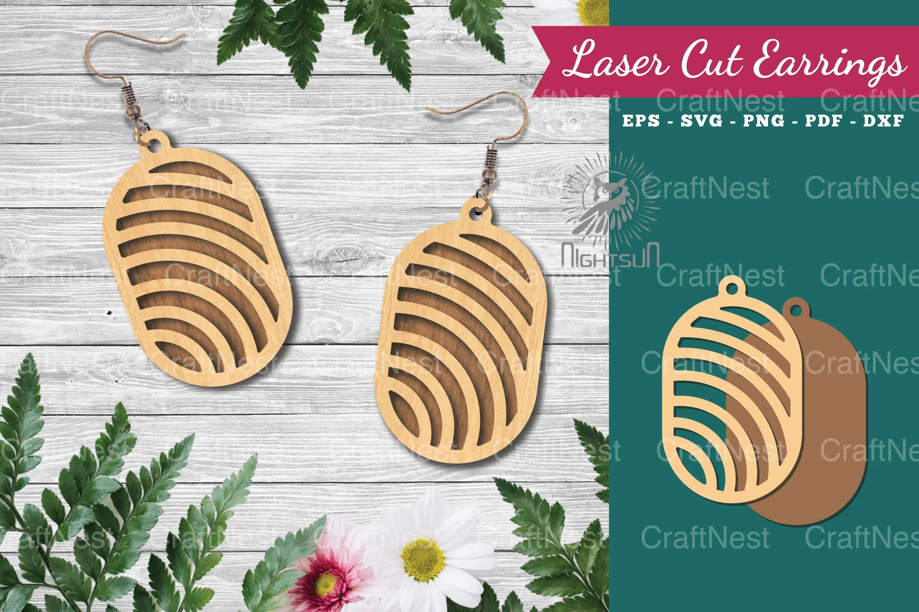 Geometric Laser Cut Earrings Design Bundle