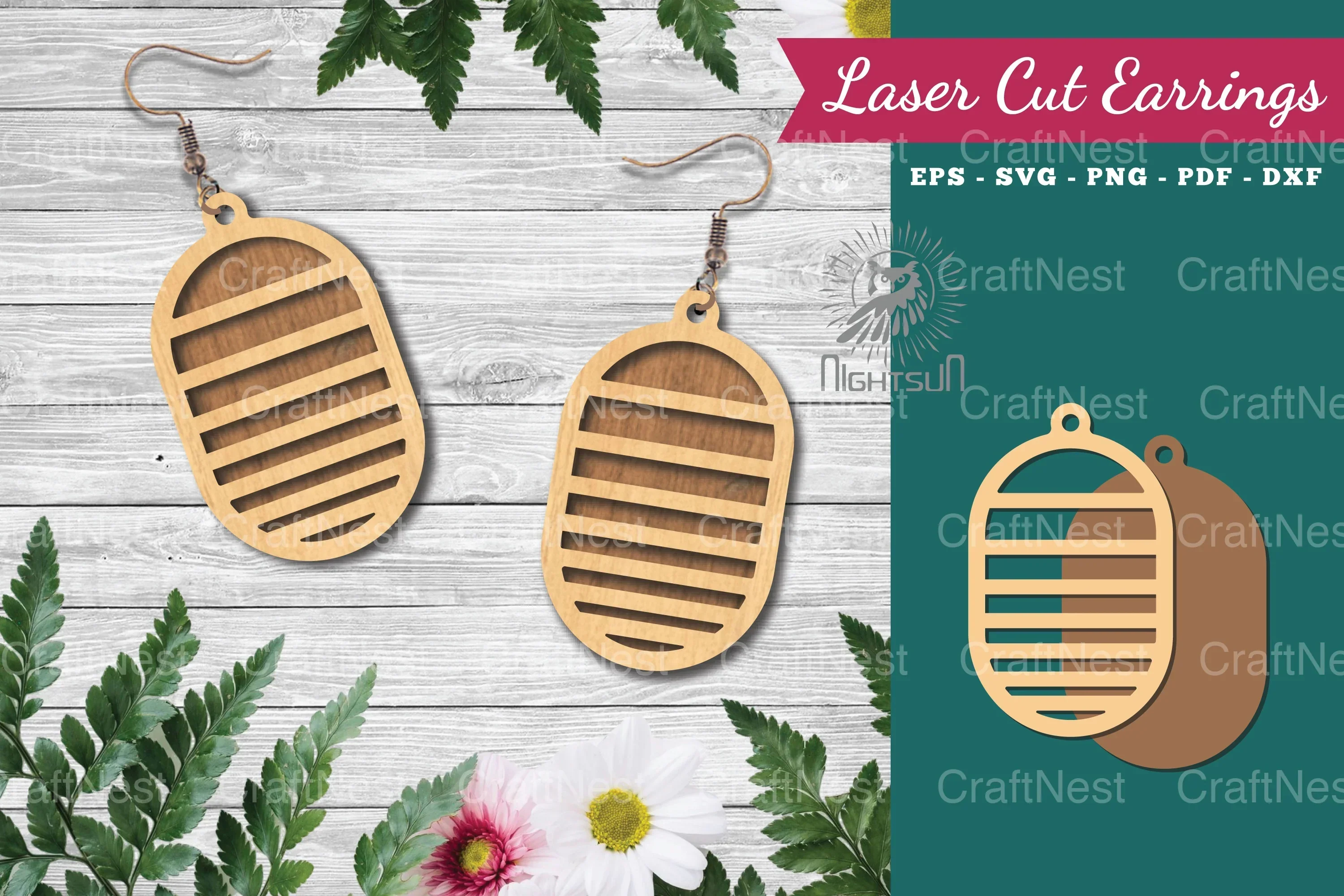 Geometric Laser Cut Earrings Design Bundle