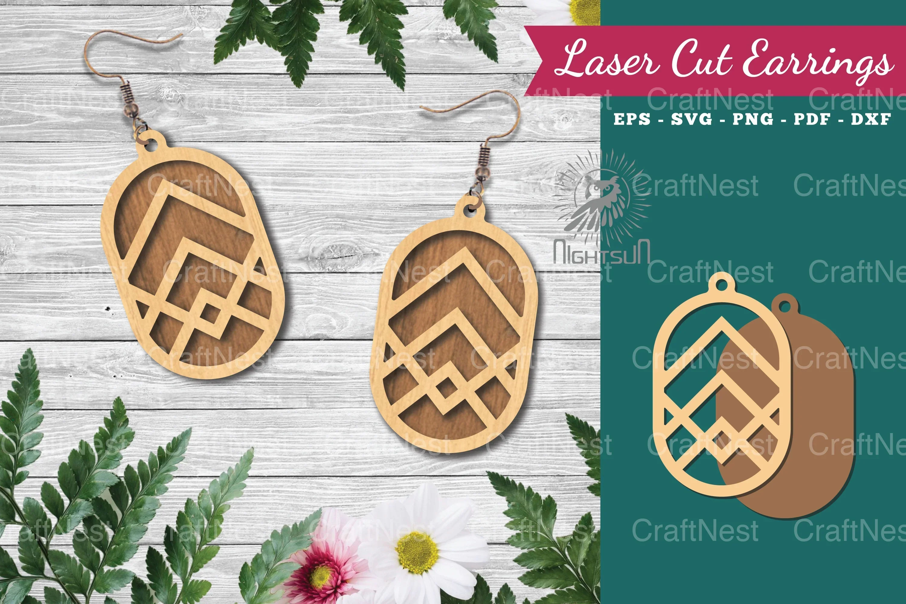 Geometric Laser Cut Earrings Design Bundle