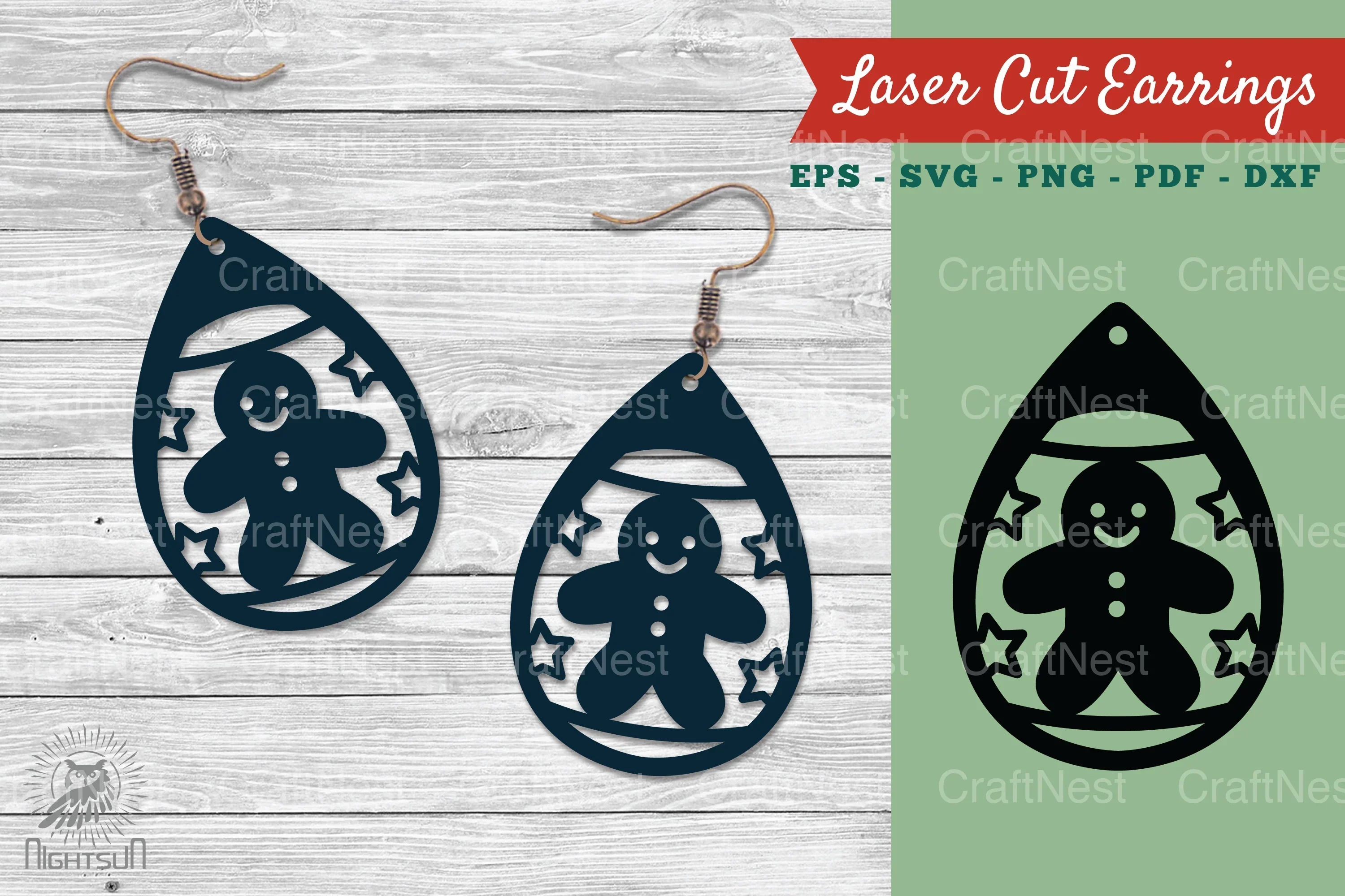 Gingerbread Earrings Design Clipart Bundle