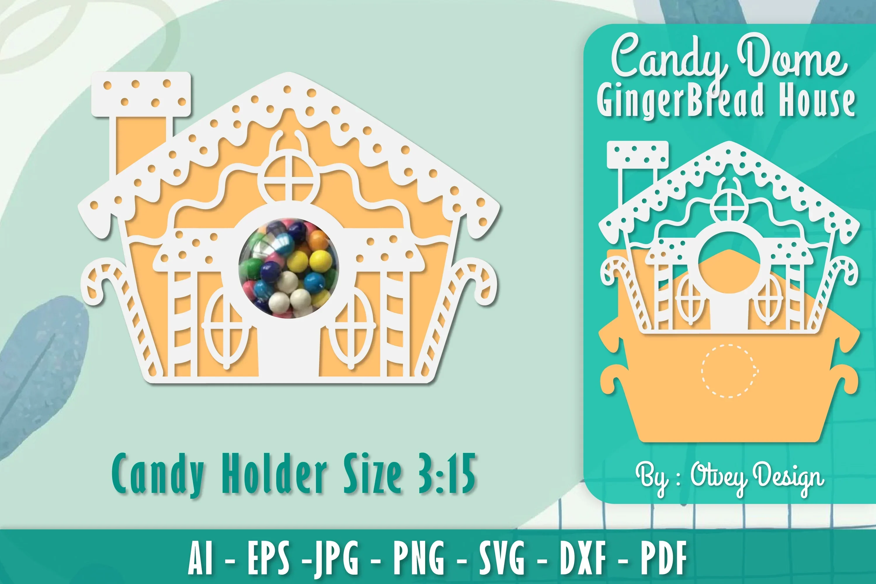 Gingerbread House Candy Holder SVG Bundle