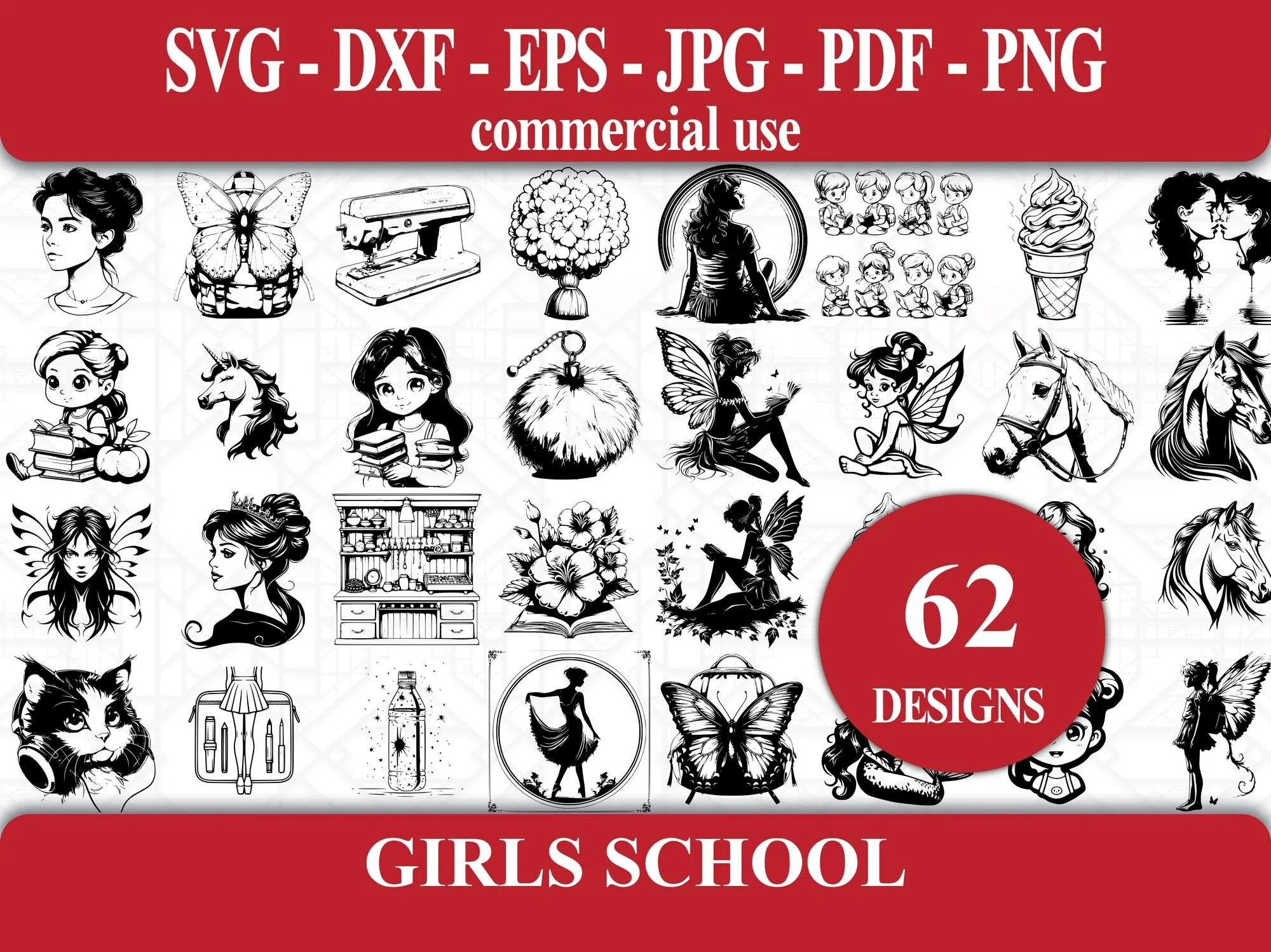 Girls Back To School SVG Bundle