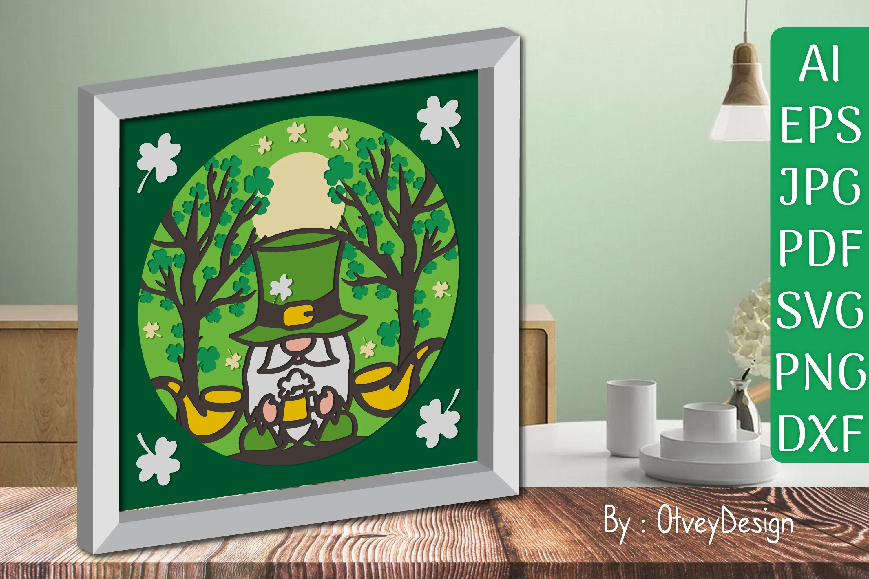 Gnome St. Patrick's Day Shadow Box SVG Bundle - Image 2