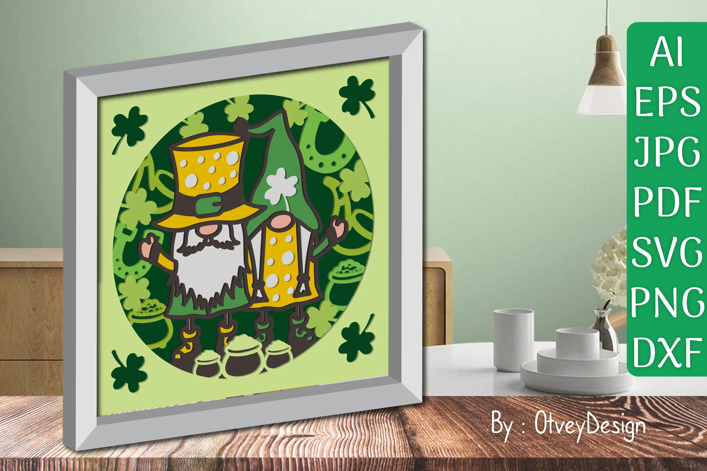 Gnome St. Patrick's Day Shadow Box SVG Bundle - Image 2