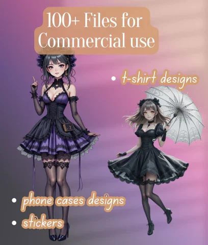 Gothic Lolita SVG Bundle - Image 2
