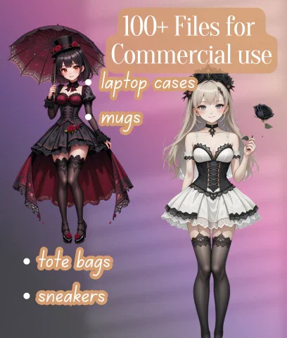 Gothic Lolita SVG Bundle - Image 6