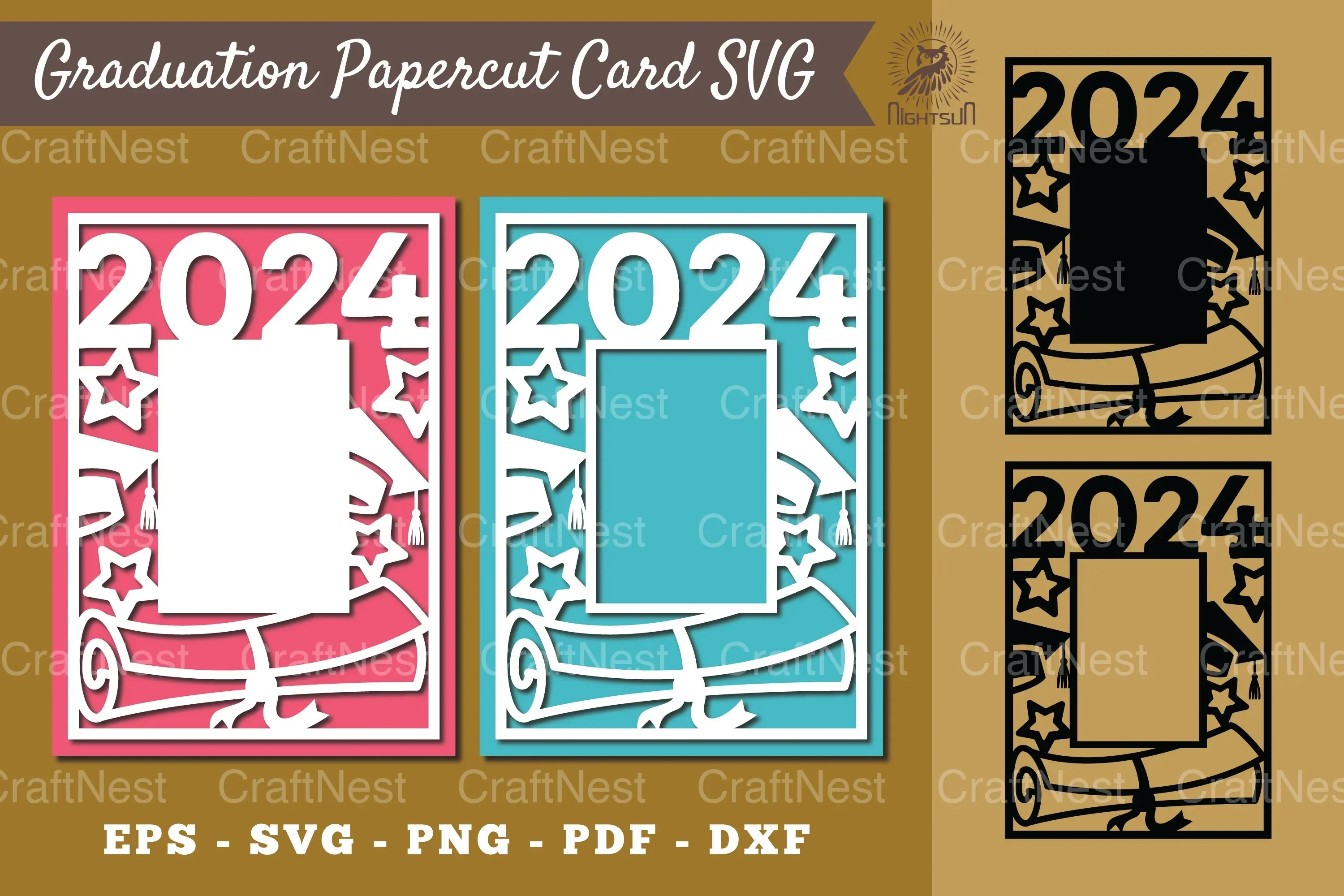 Graduation Papercut Card SVG Bundle