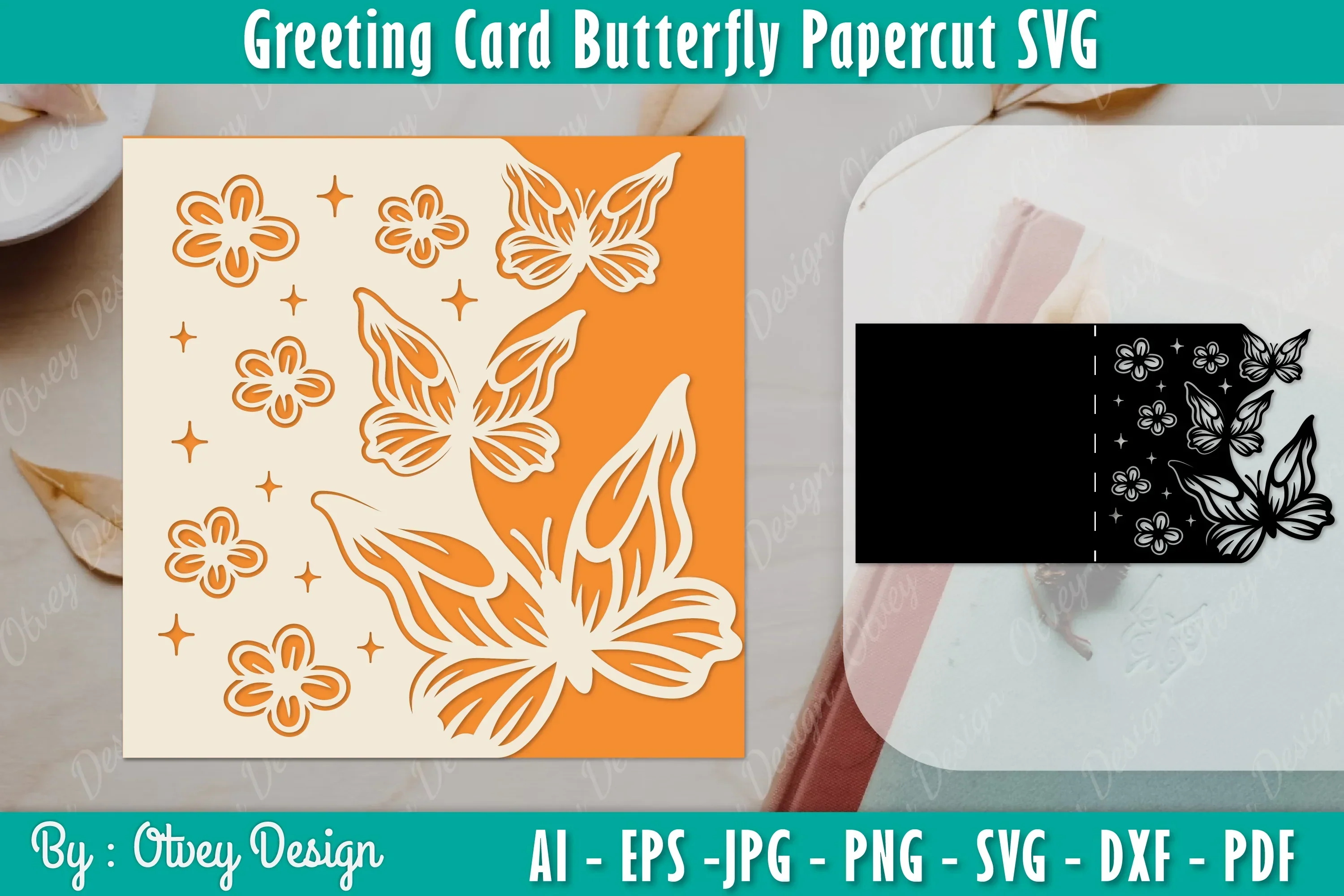 Greeting Card Butterfly Papercut SVG Bundle
