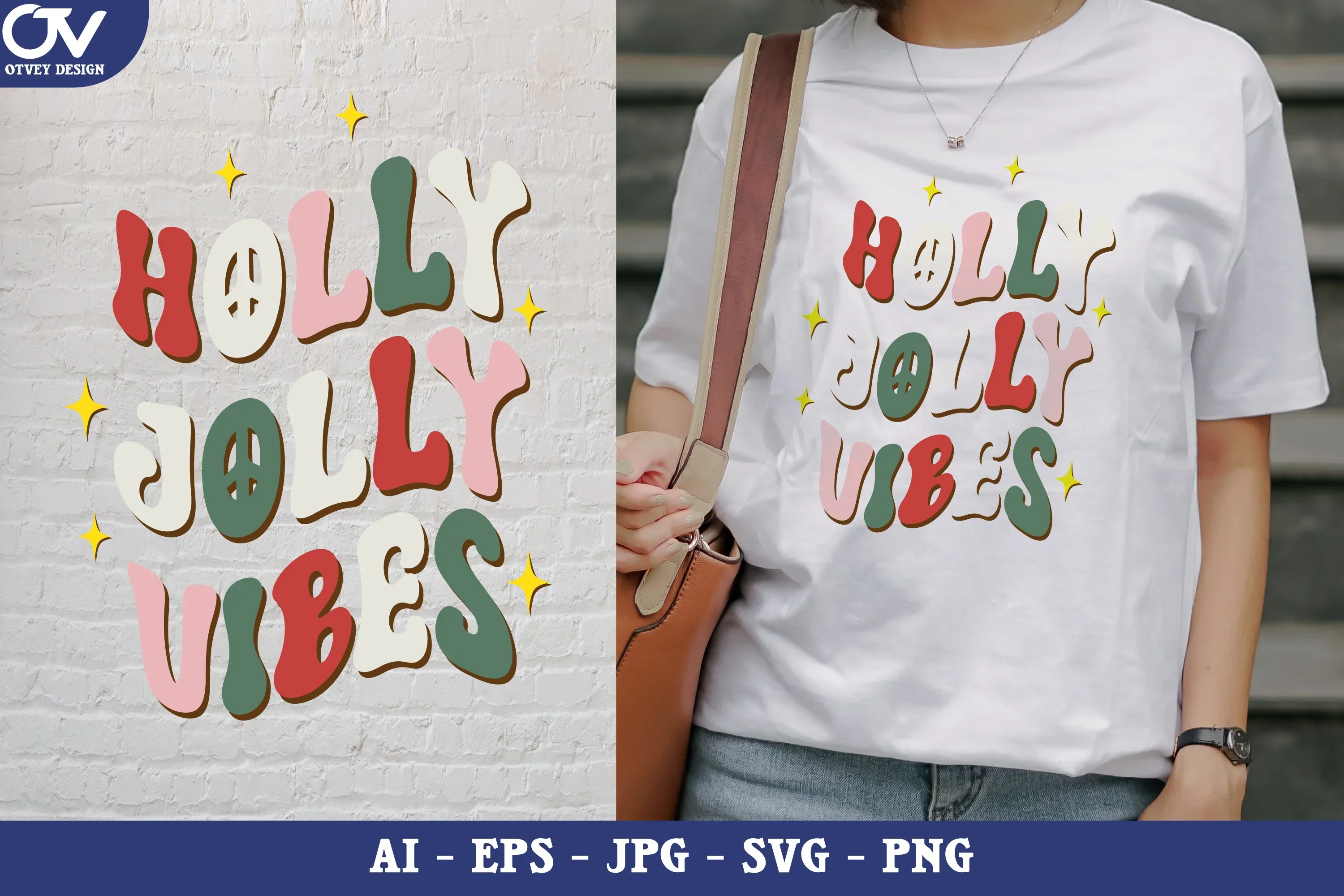 Groovy Holly Jolly Vibes SVG Bundle