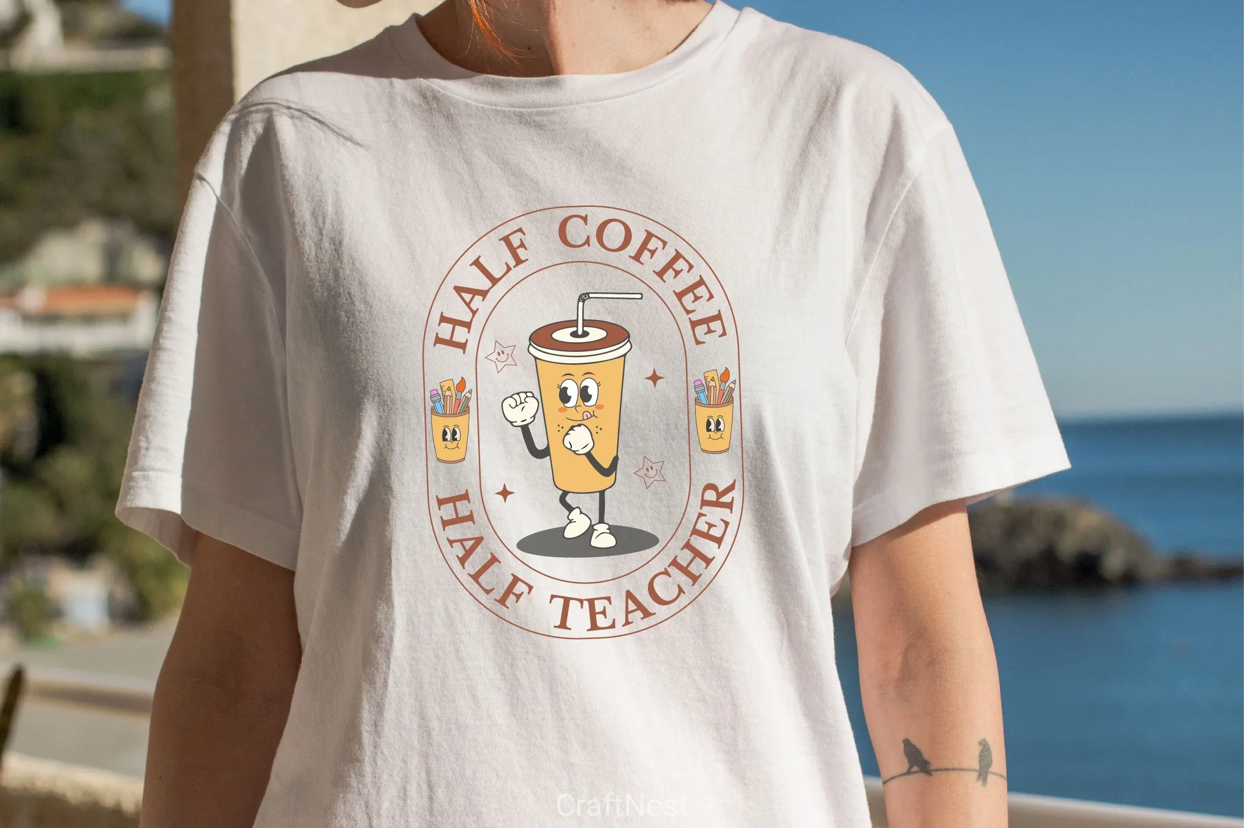 Half Coffee Half Teacher SVG Bundle - Image 3