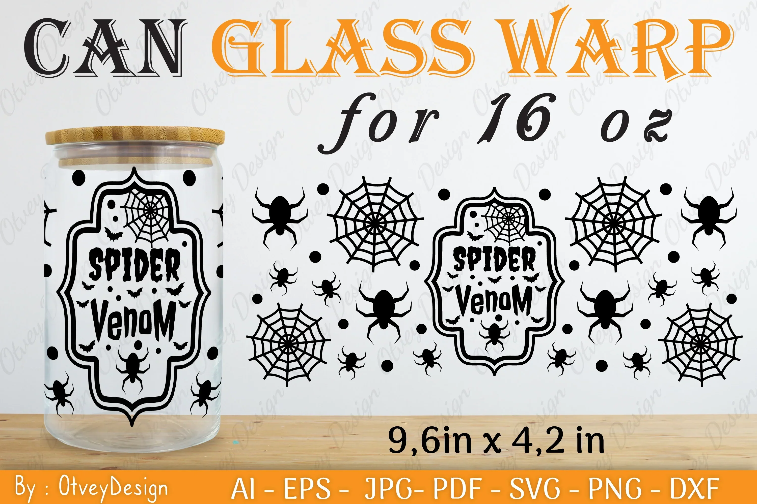 Halloween 16 oz Can Glass Wrap SVG Bundle