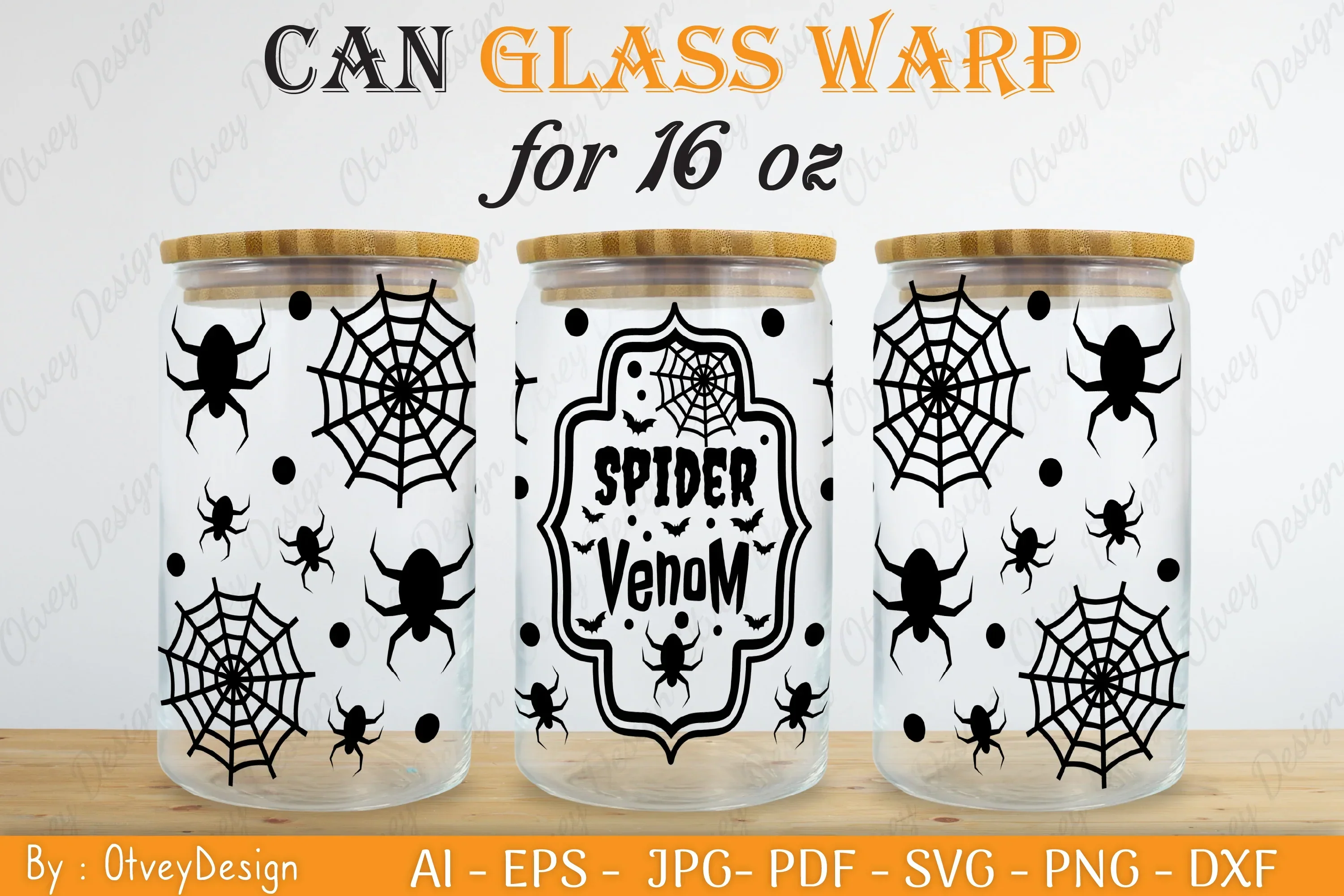Halloween 16 oz Can Glass Wrap SVG Bundle - Image 2