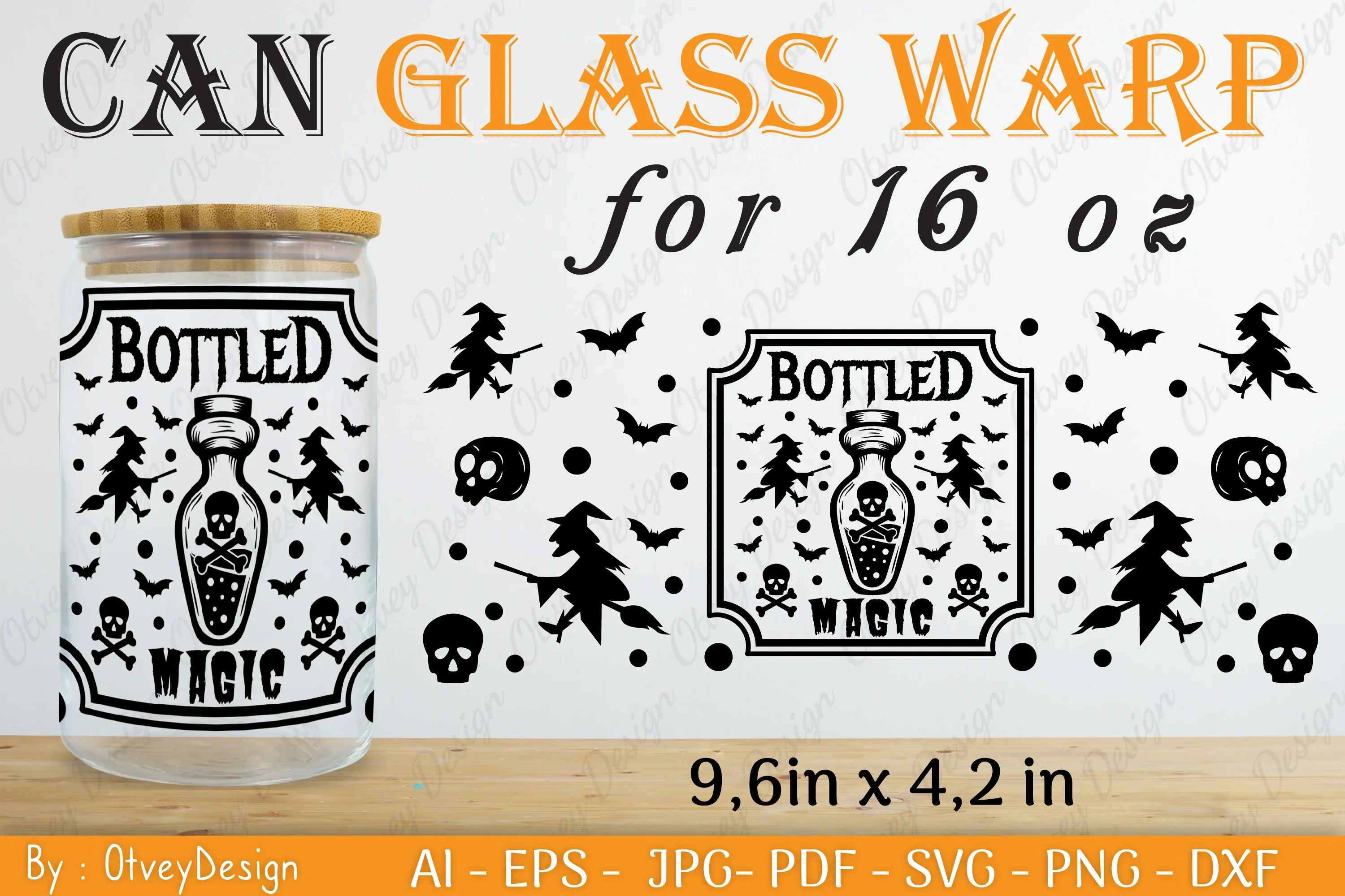 Halloween 16 oz Can Glass Wrap SVG Bundle