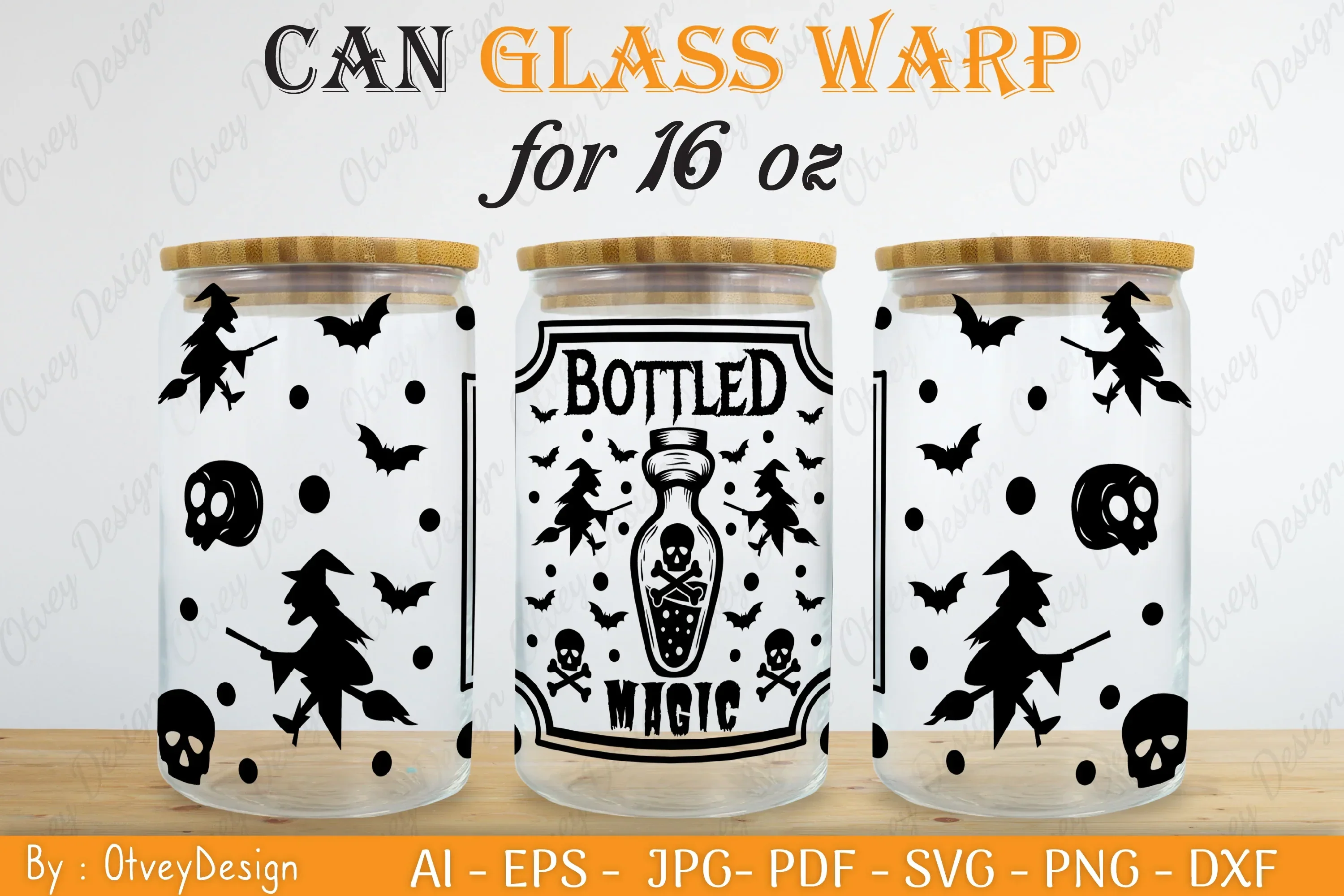 Halloween 16 oz Can Glass Wrap SVG Bundle - Image 2