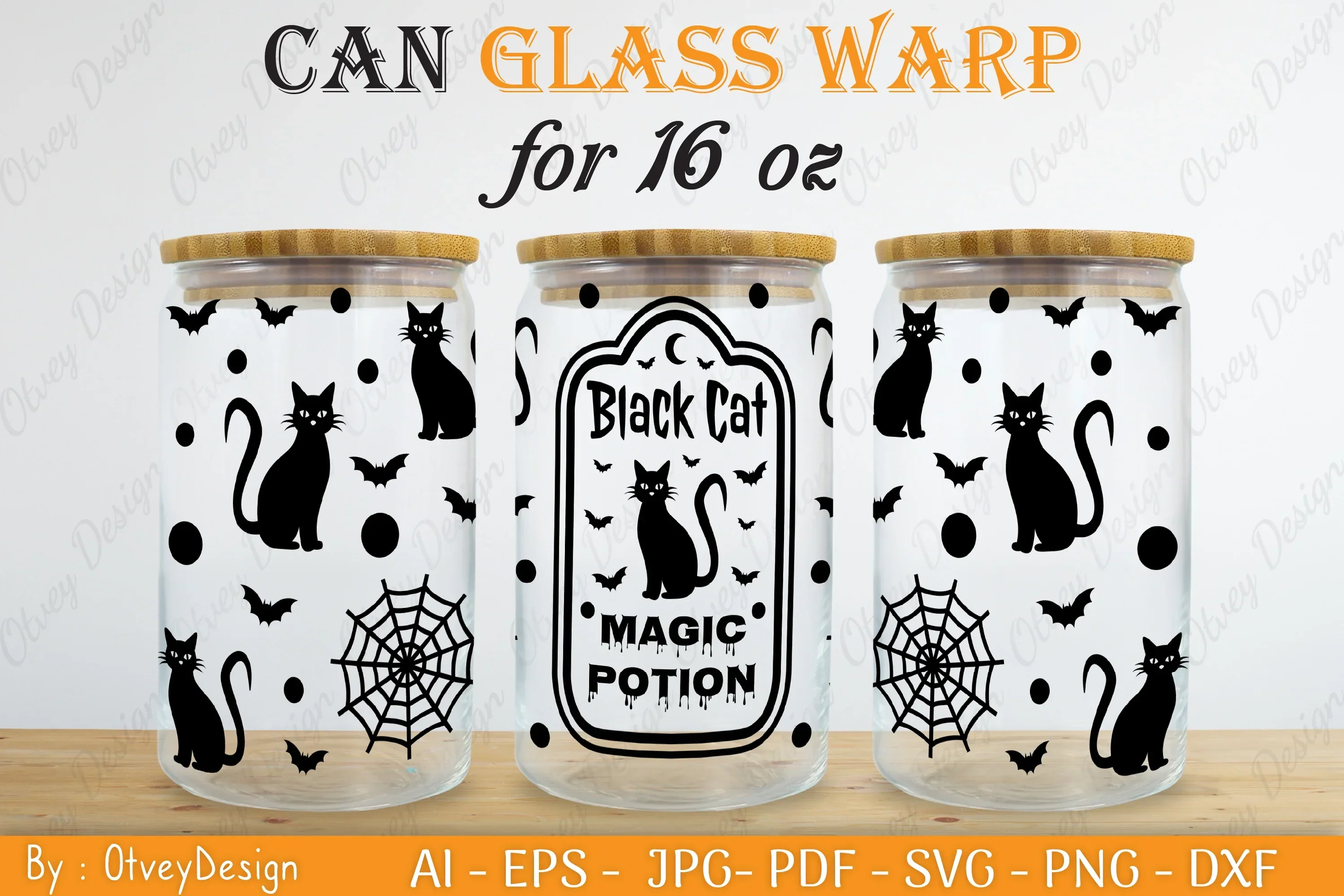 Halloween 16 oz Can Glass Wrap SVG Bundle - Image 2