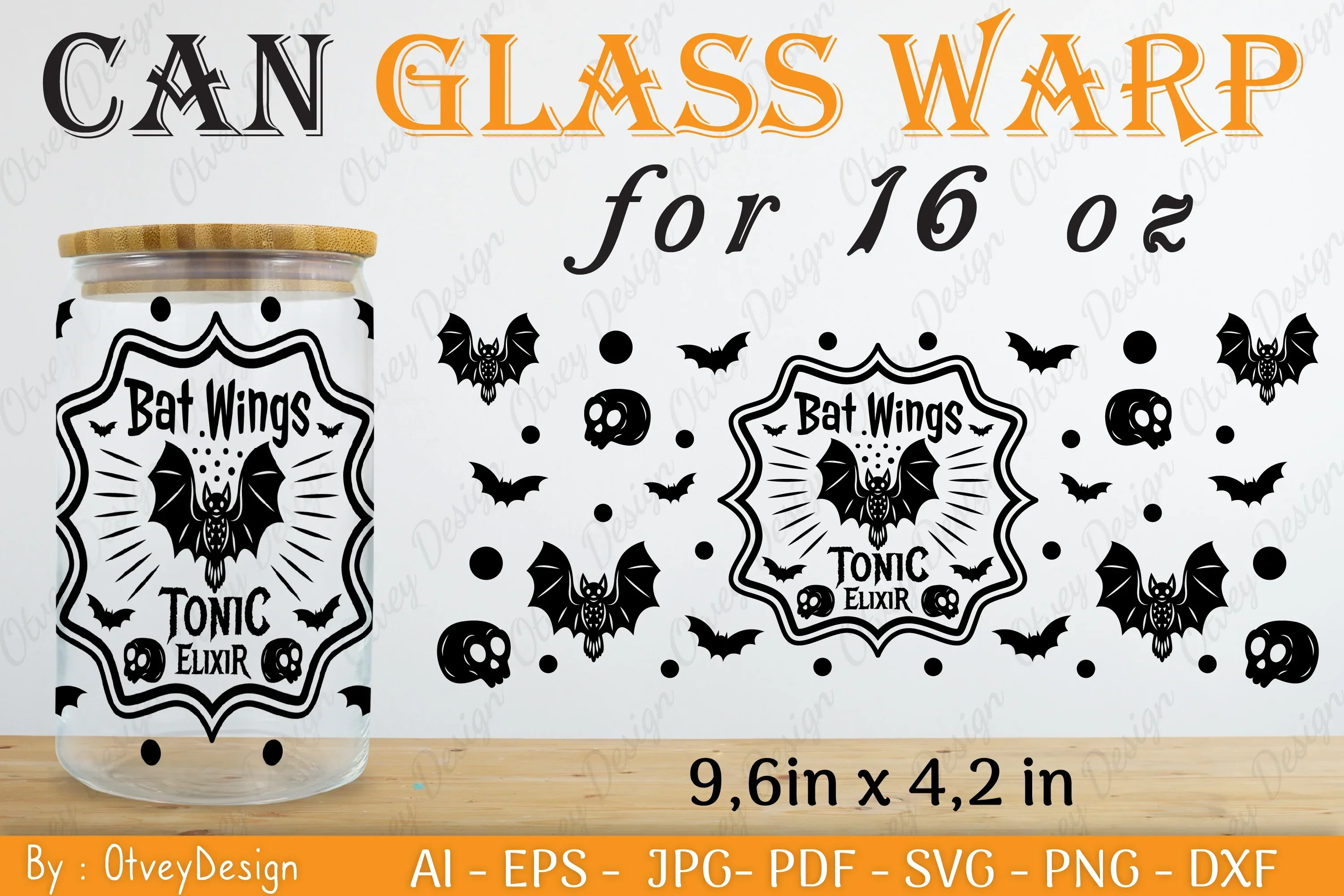 Halloween 16 oz Can Glass Wrap SVG Bundle