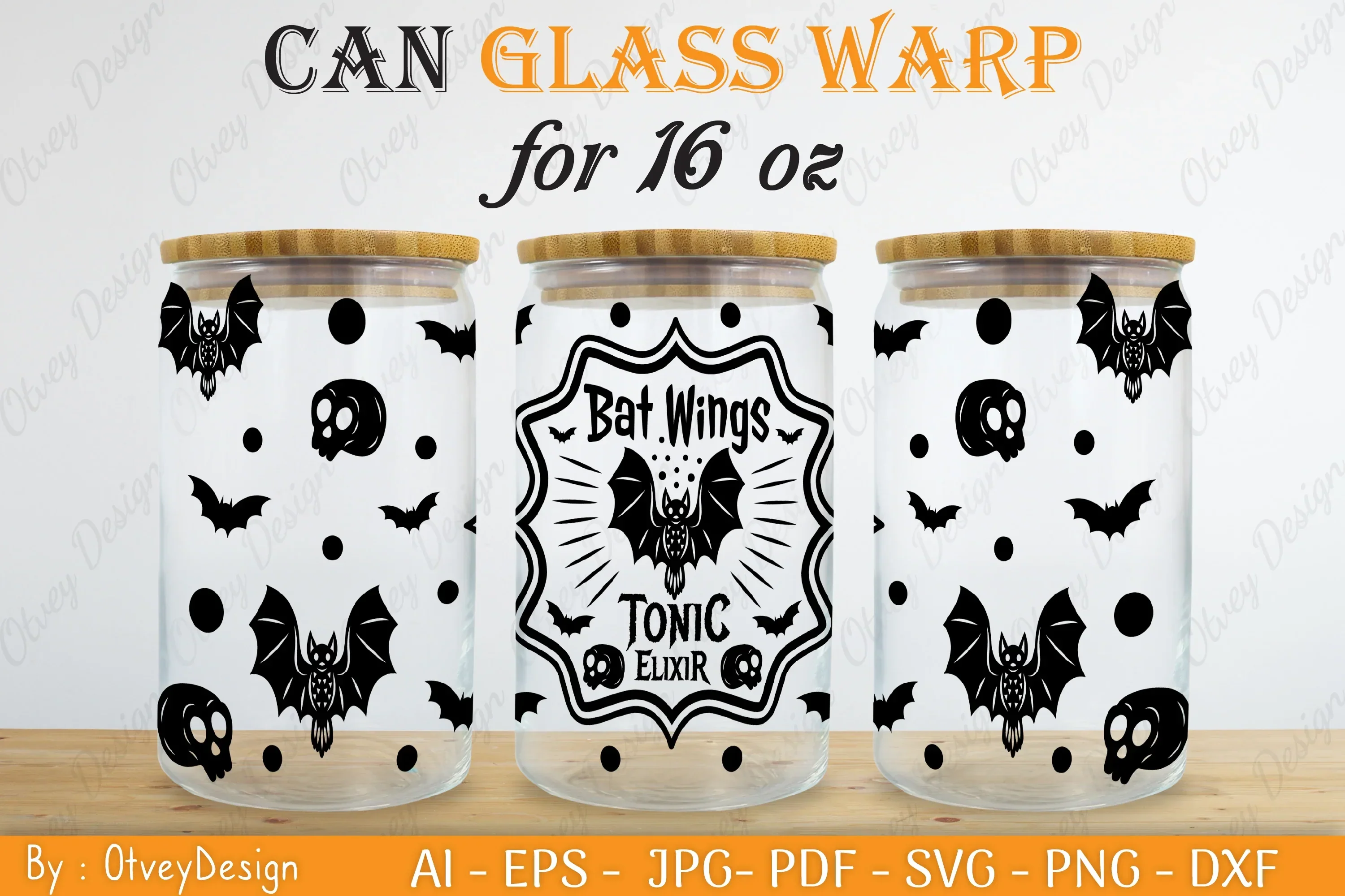 Halloween 16 oz Can Glass Wrap SVG Bundle - Image 2