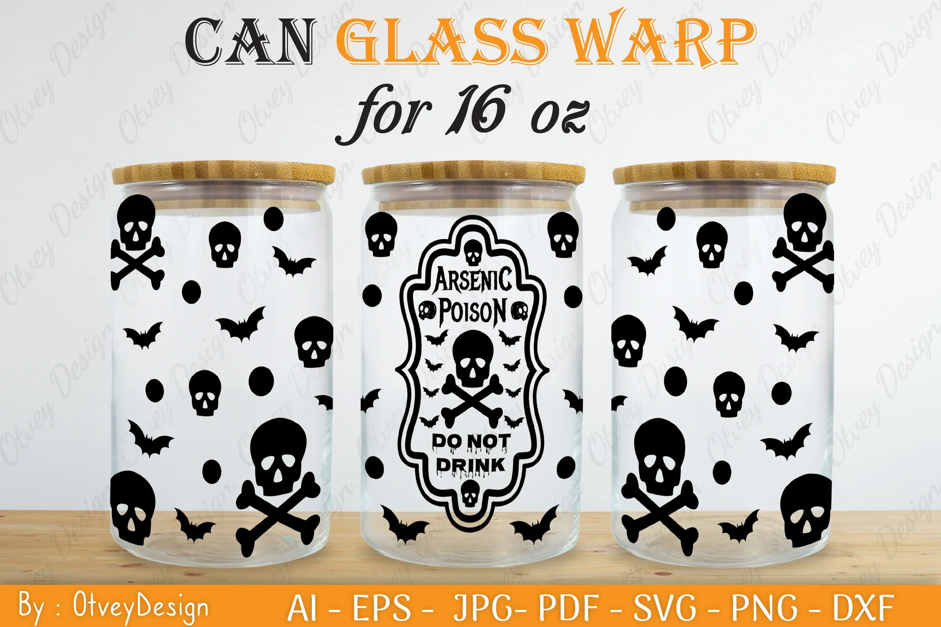 Halloween 16 oz Can Glass Wrap SVG Bundle - Image 2