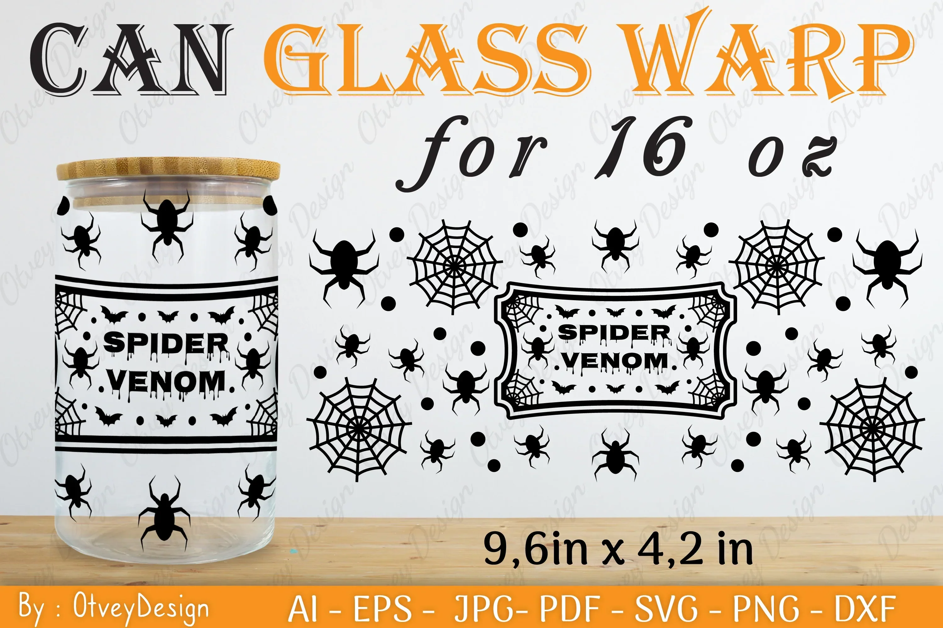 Halloween 16 oz Can Glass Wrap SVG Bundle
