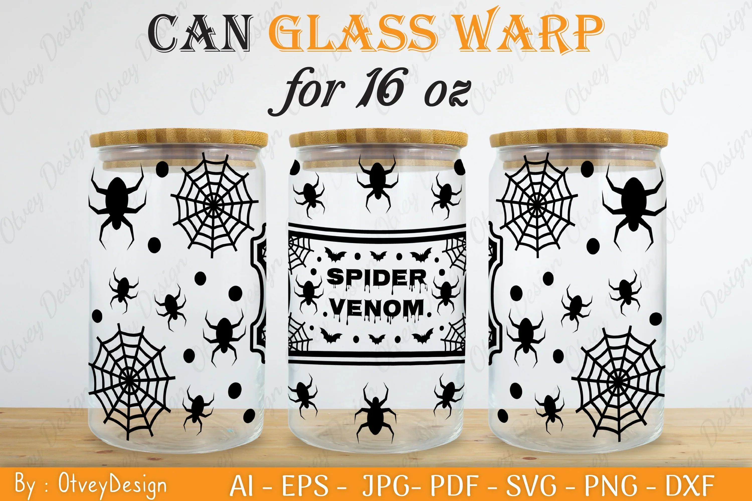 Halloween 16 oz Can Glass Wrap SVG Bundle - Image 2
