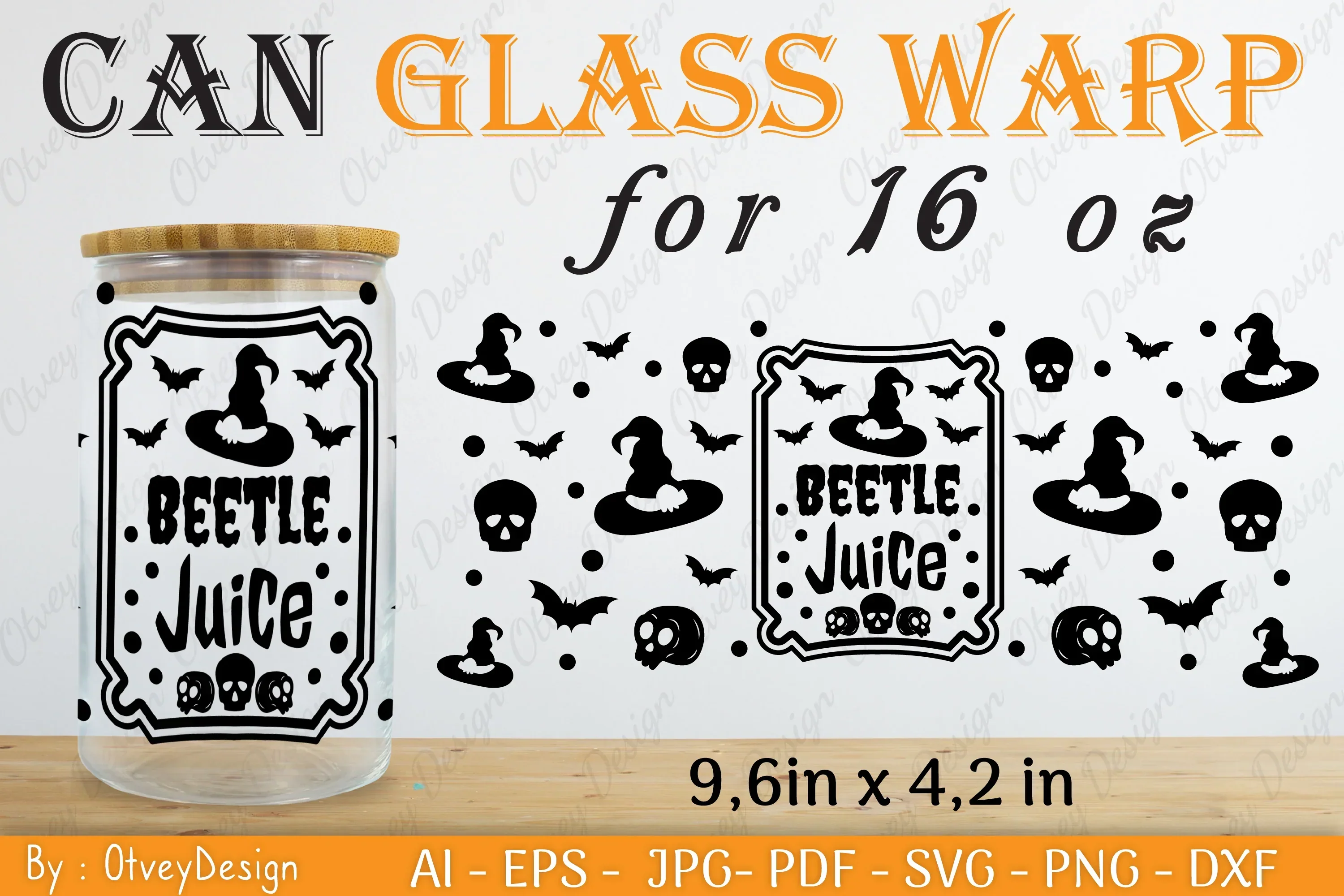 Halloween 16 oz Can Glass Wrap SVG Bundle