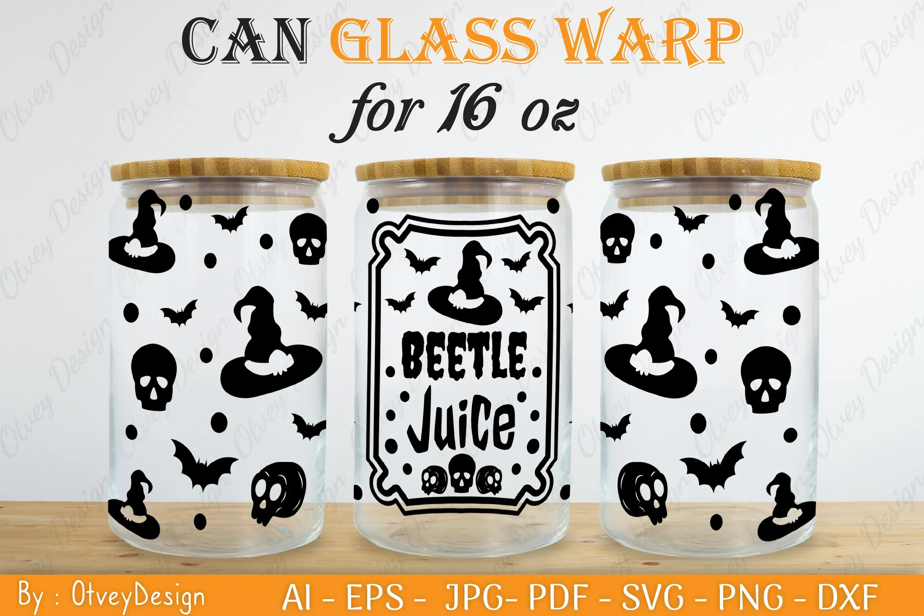 Halloween 16 oz Can Glass Wrap SVG Bundle - Image 2