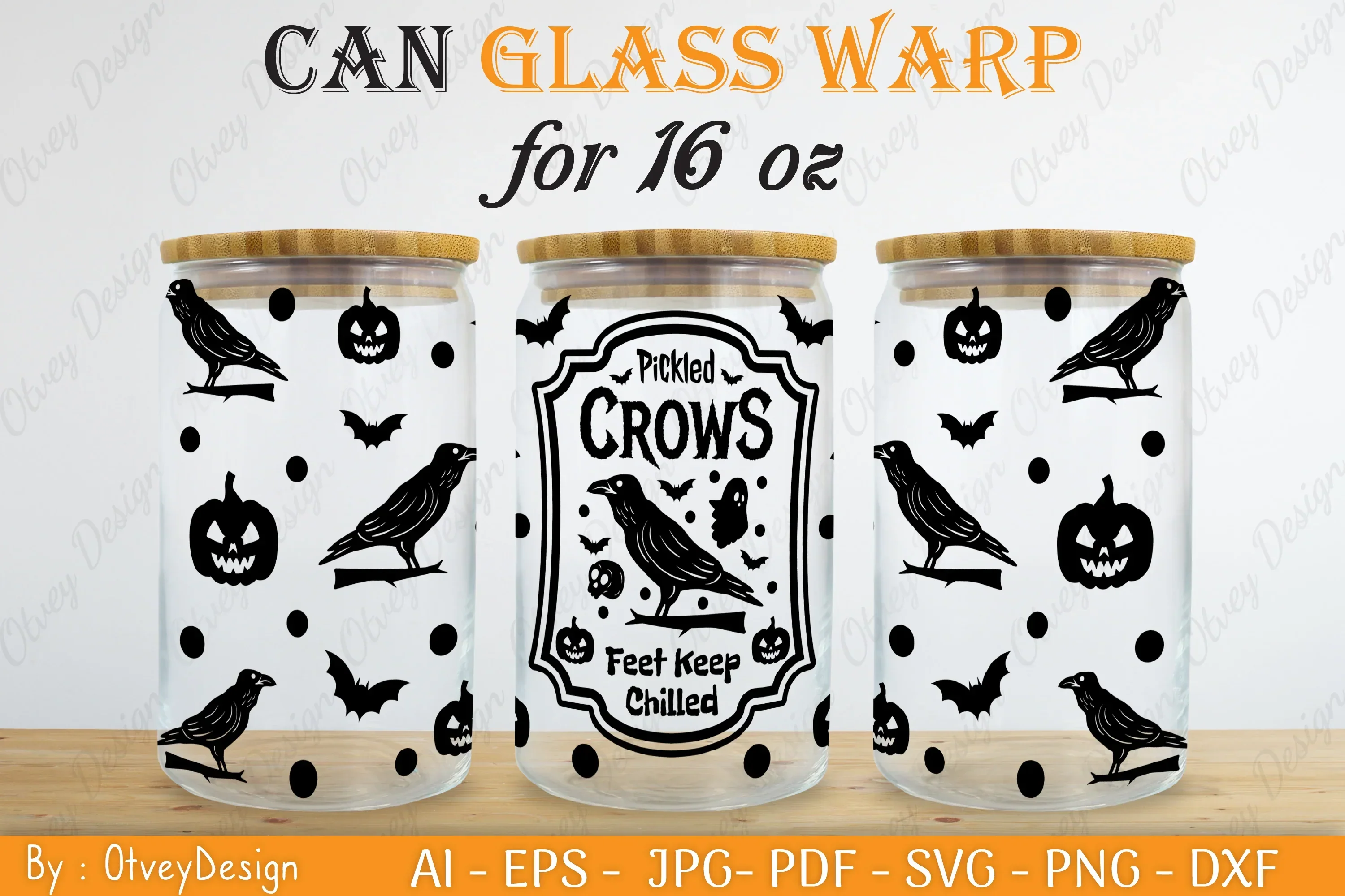 Halloween 16 oz Can Glass Wrap SVG Bundle - Image 2