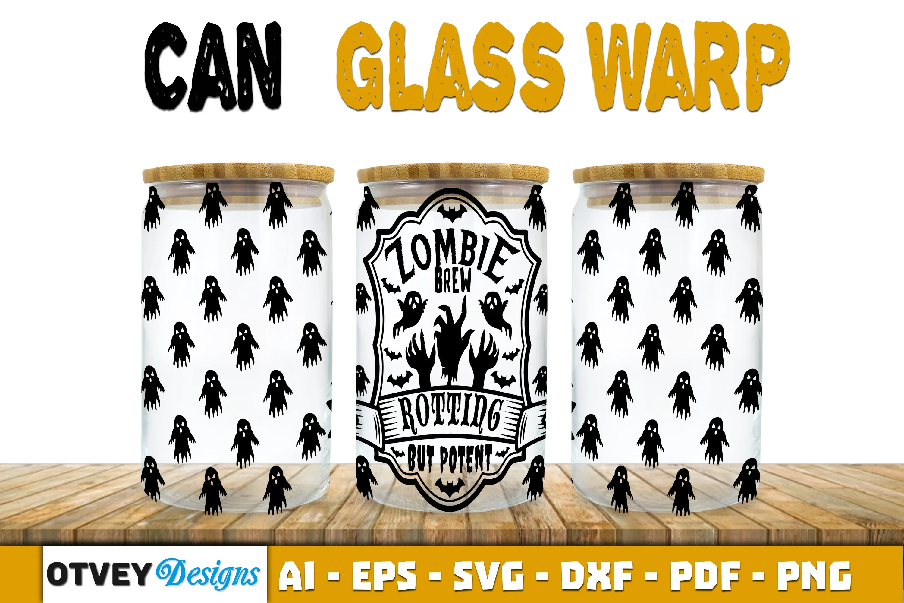 Halloween 16 oz Can Glass Wrap SVG Bundle - Image 2