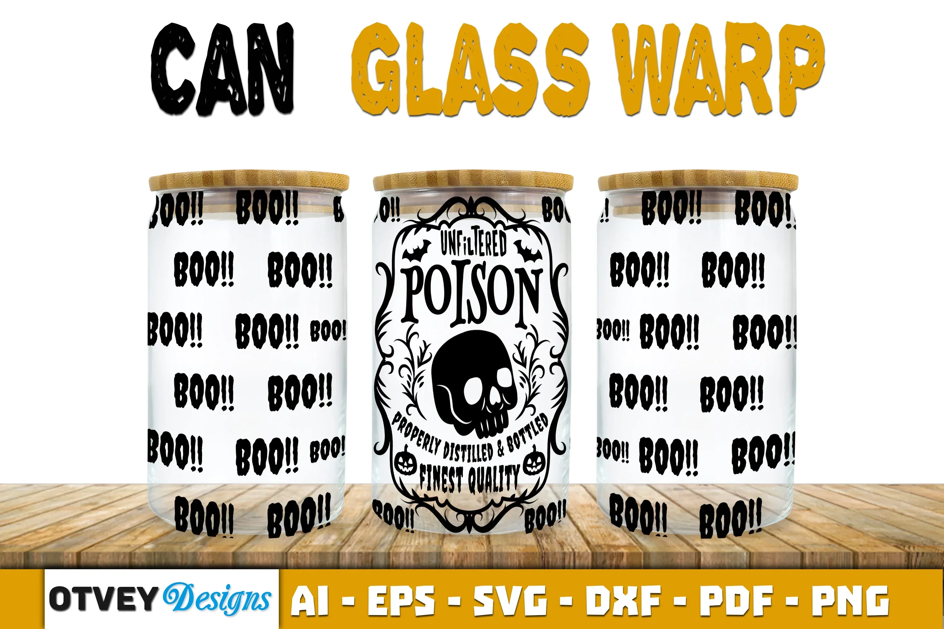 Halloween 16 oz Can Glass Wrap SVG Bundle - Image 2