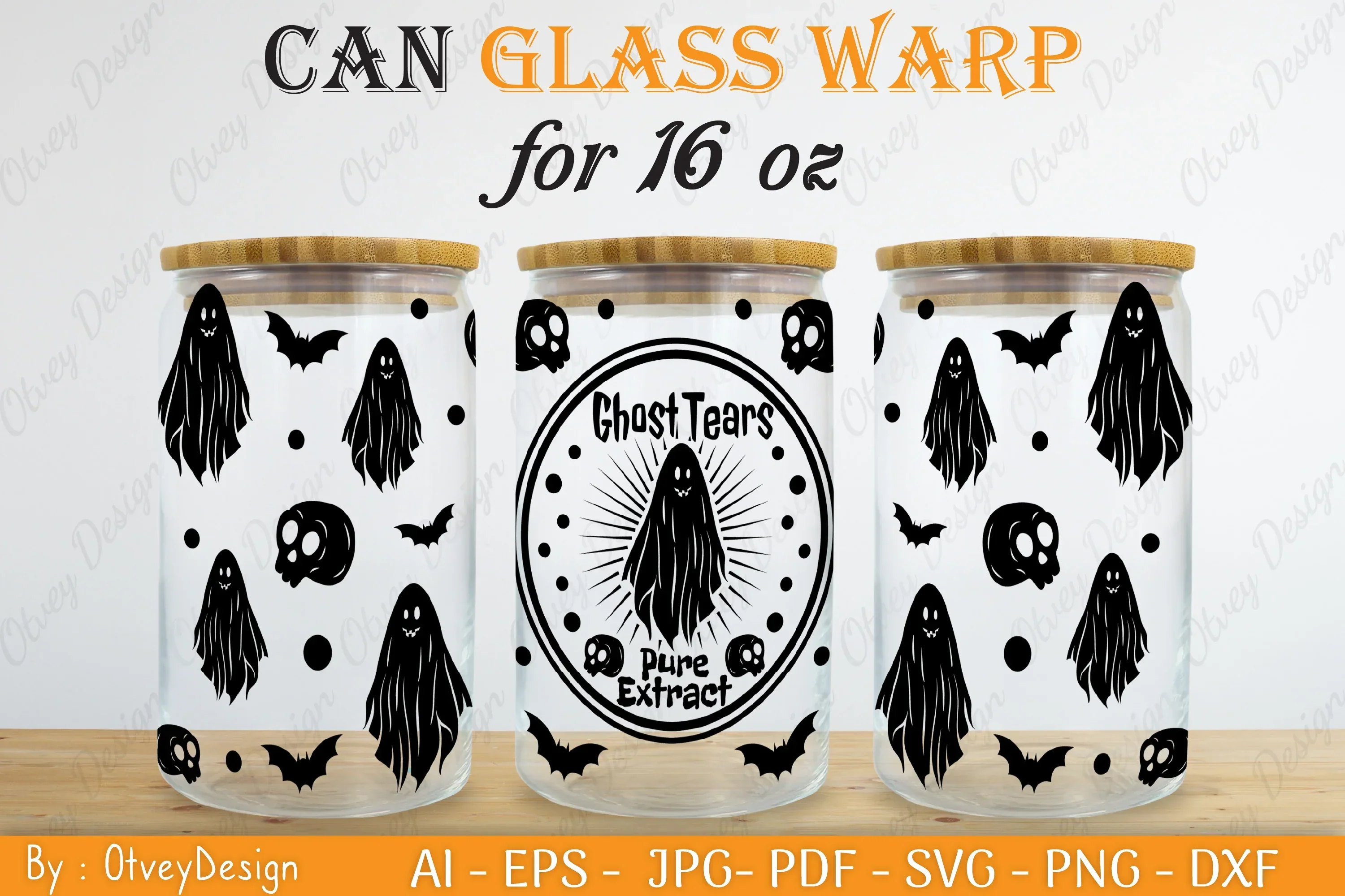 Halloween 16 oz Can Glass Wrap SVG Bundle - Image 2