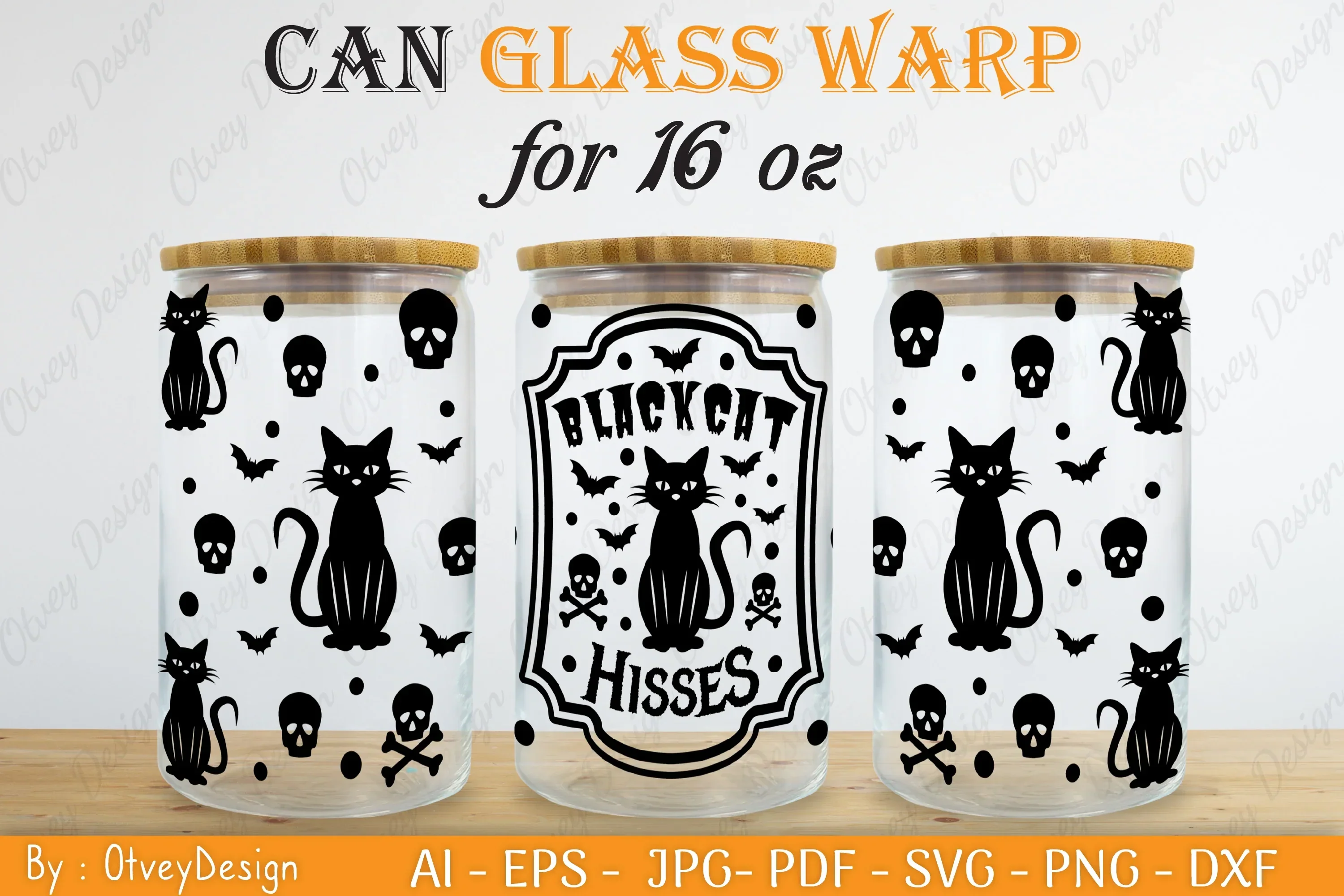 Halloween 16 oz Can Glass Wrap SVG Bundle - Image 2