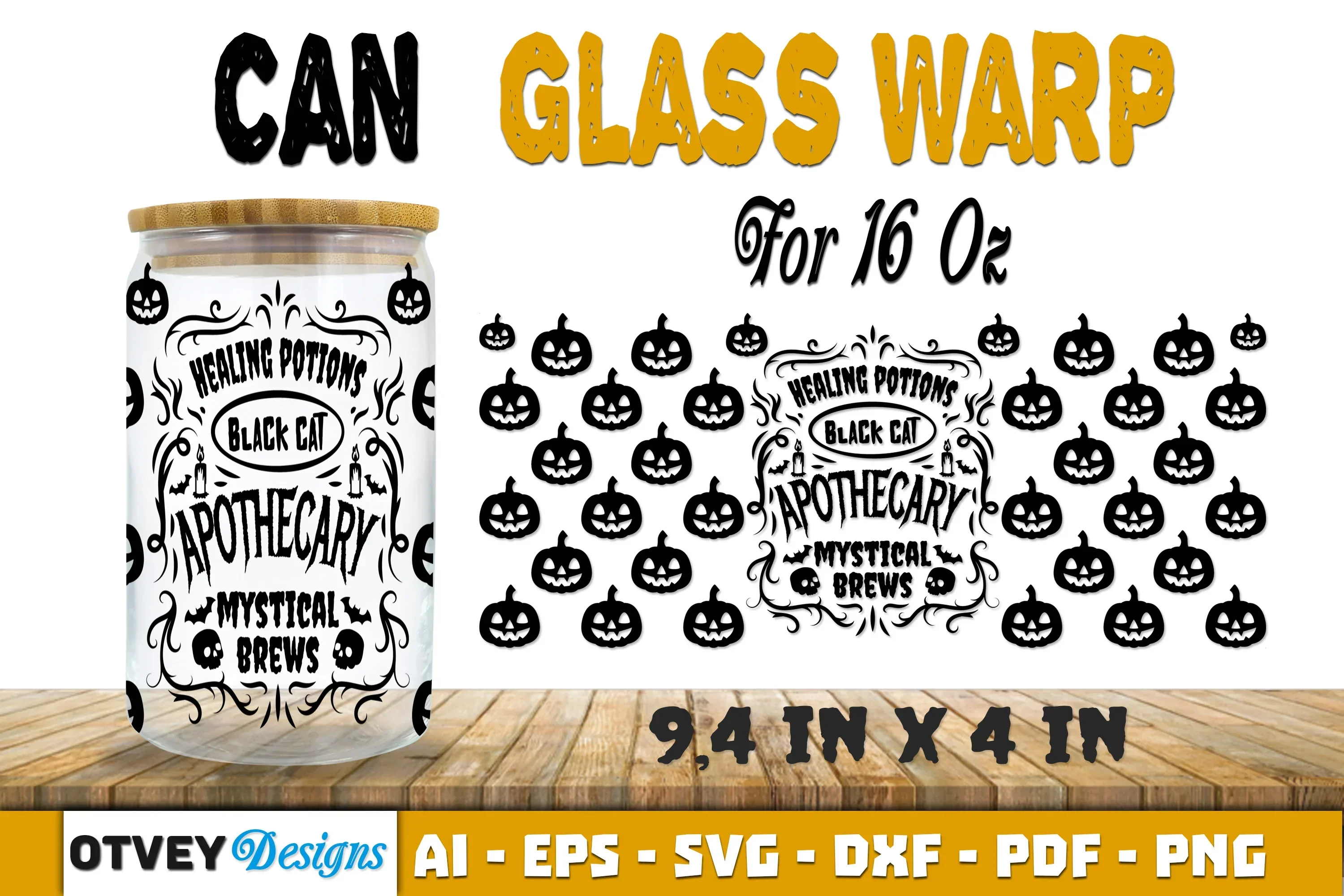 Halloween 16 oz Can Glass Wrap SVG Bundle
