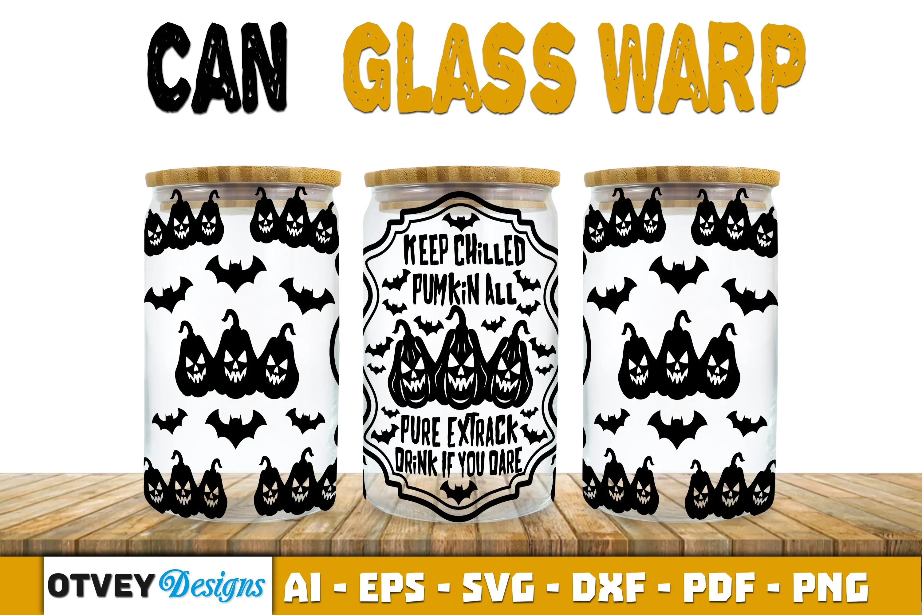 Halloween 16 oz Can Glass Wrap SVG Bundle125 - Image 2