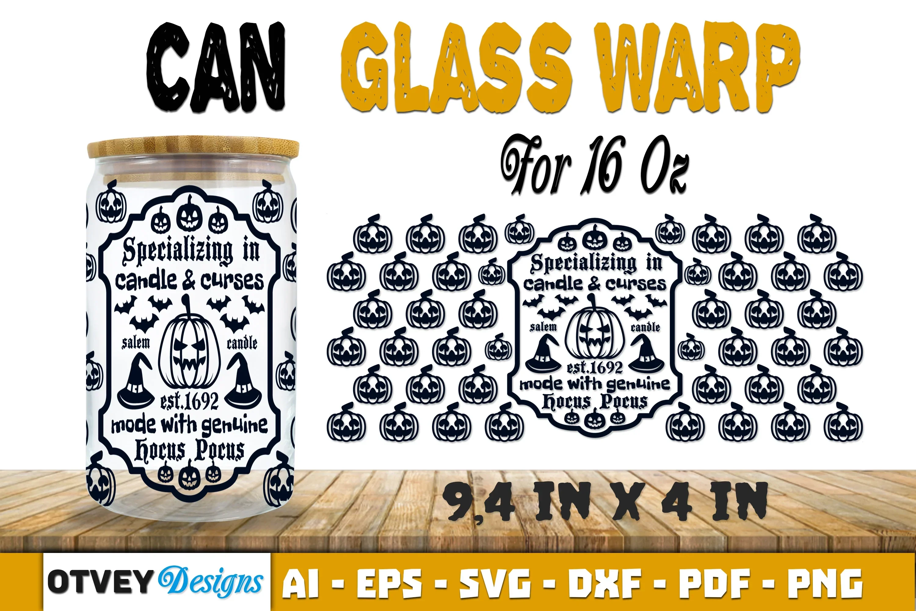 Halloween 16 oz Can Glass Wrap SVG Bundle133