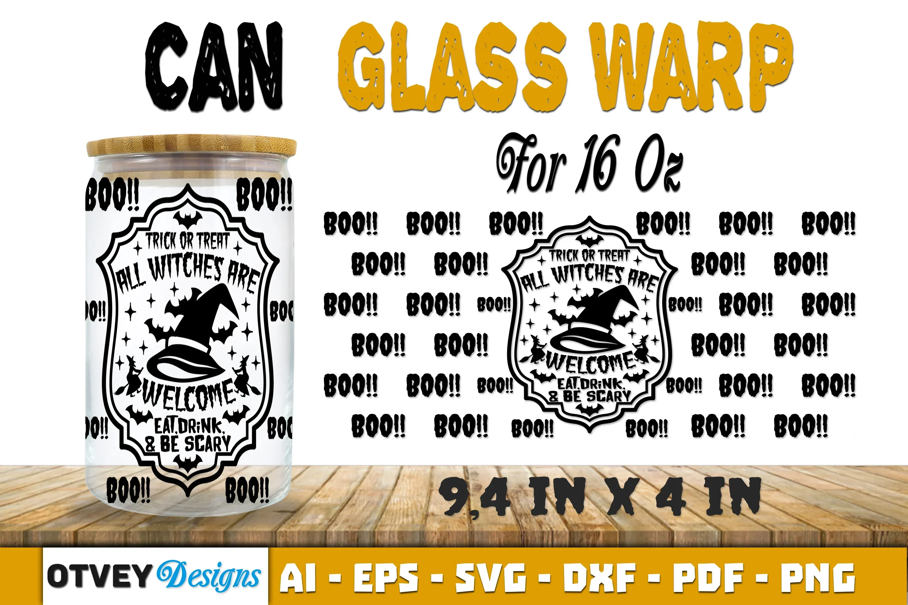 Halloween 16 oz Can Glass Wrap SVG Bundle162