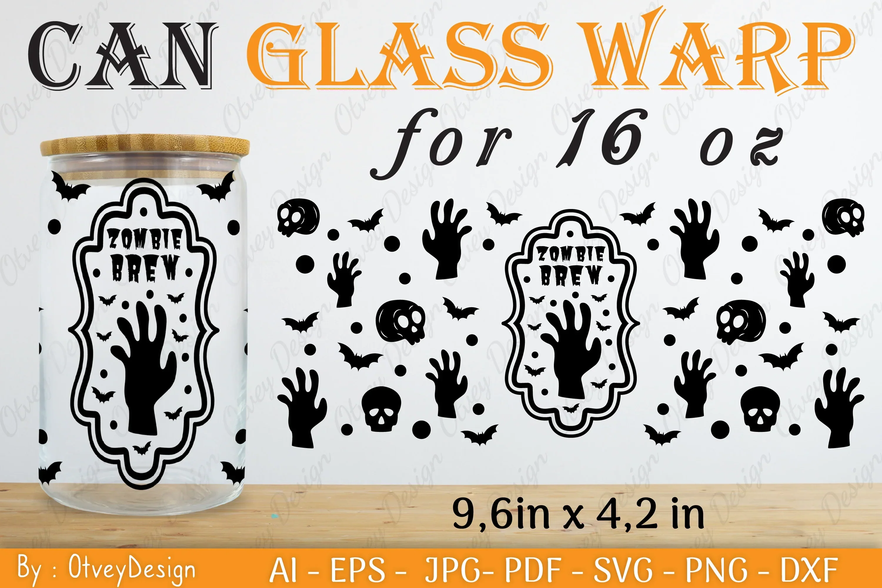 Halloween Can Glass Wrap SVG Bundle