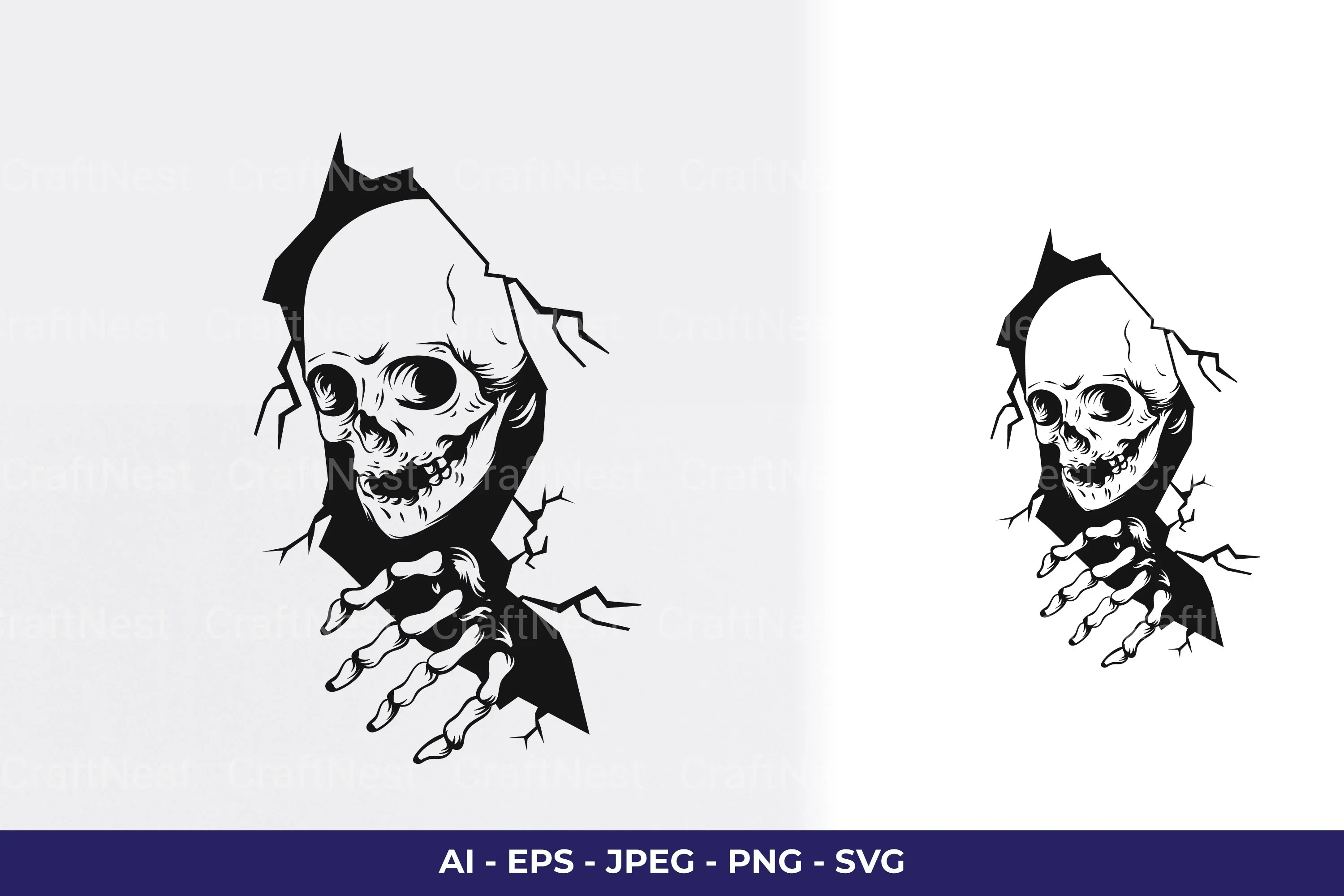 Halloween Cracking Wall Decal SVG Bundle