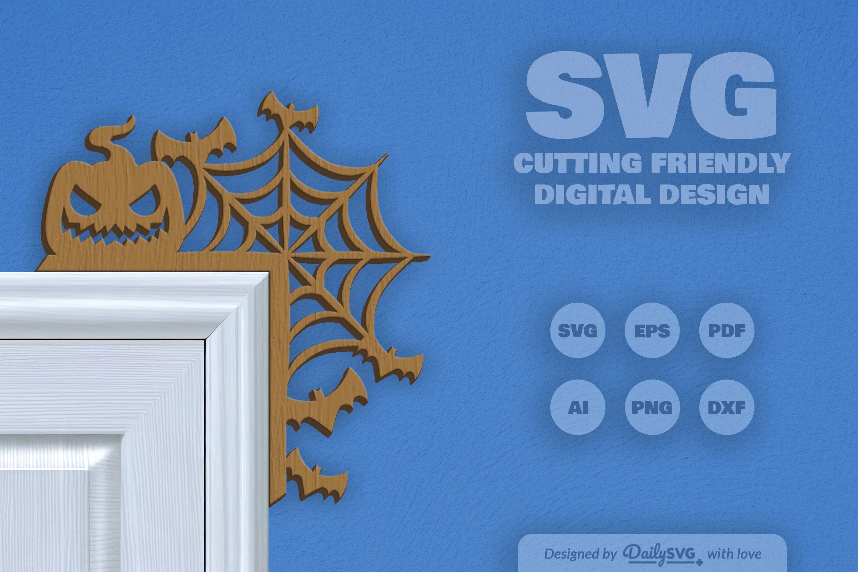 Halloween Door Corner Laser Cut Clipart SVG Bundle - Image 10