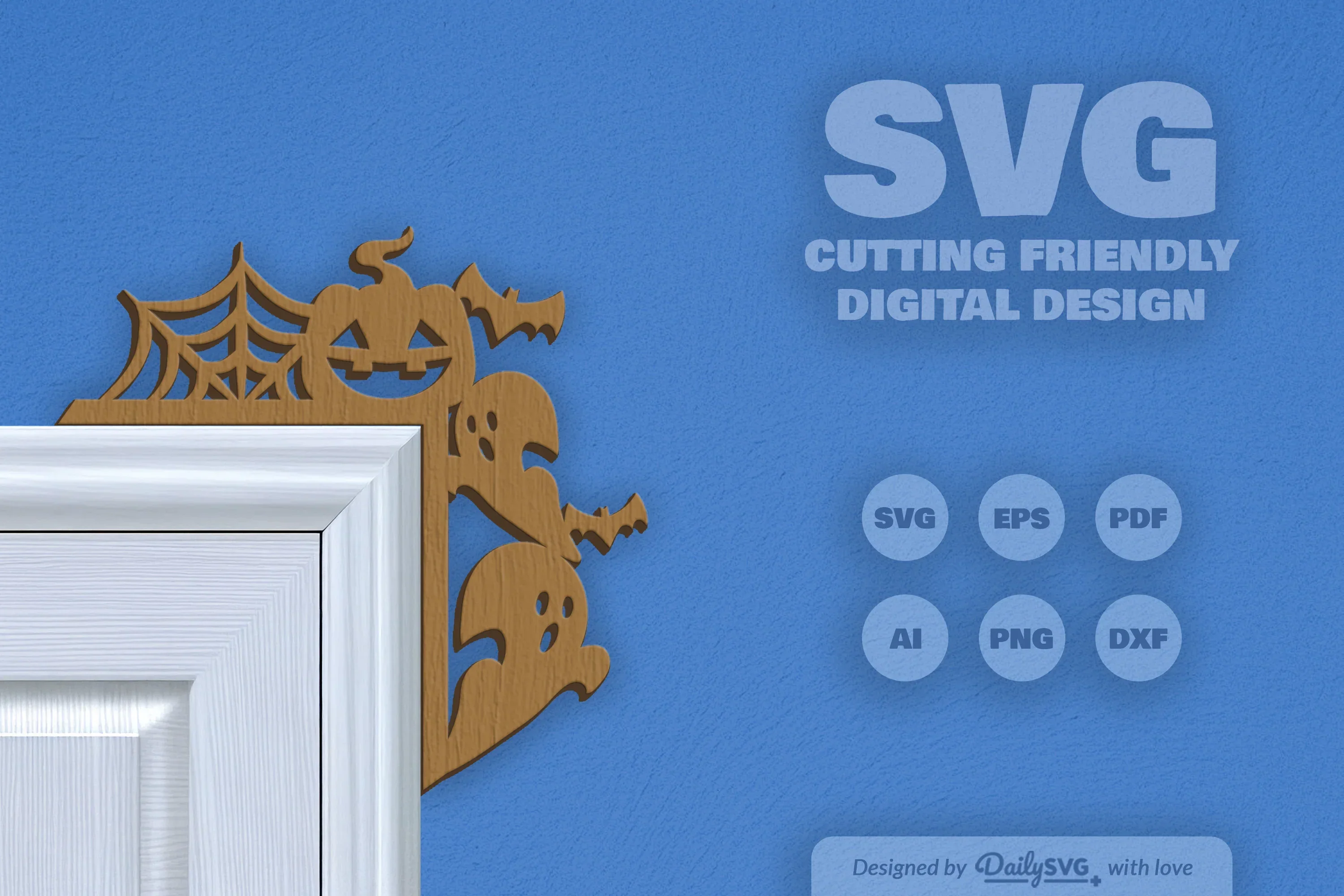 Halloween Door Corner Laser Cut Clipart SVG Bundle - Image 8
